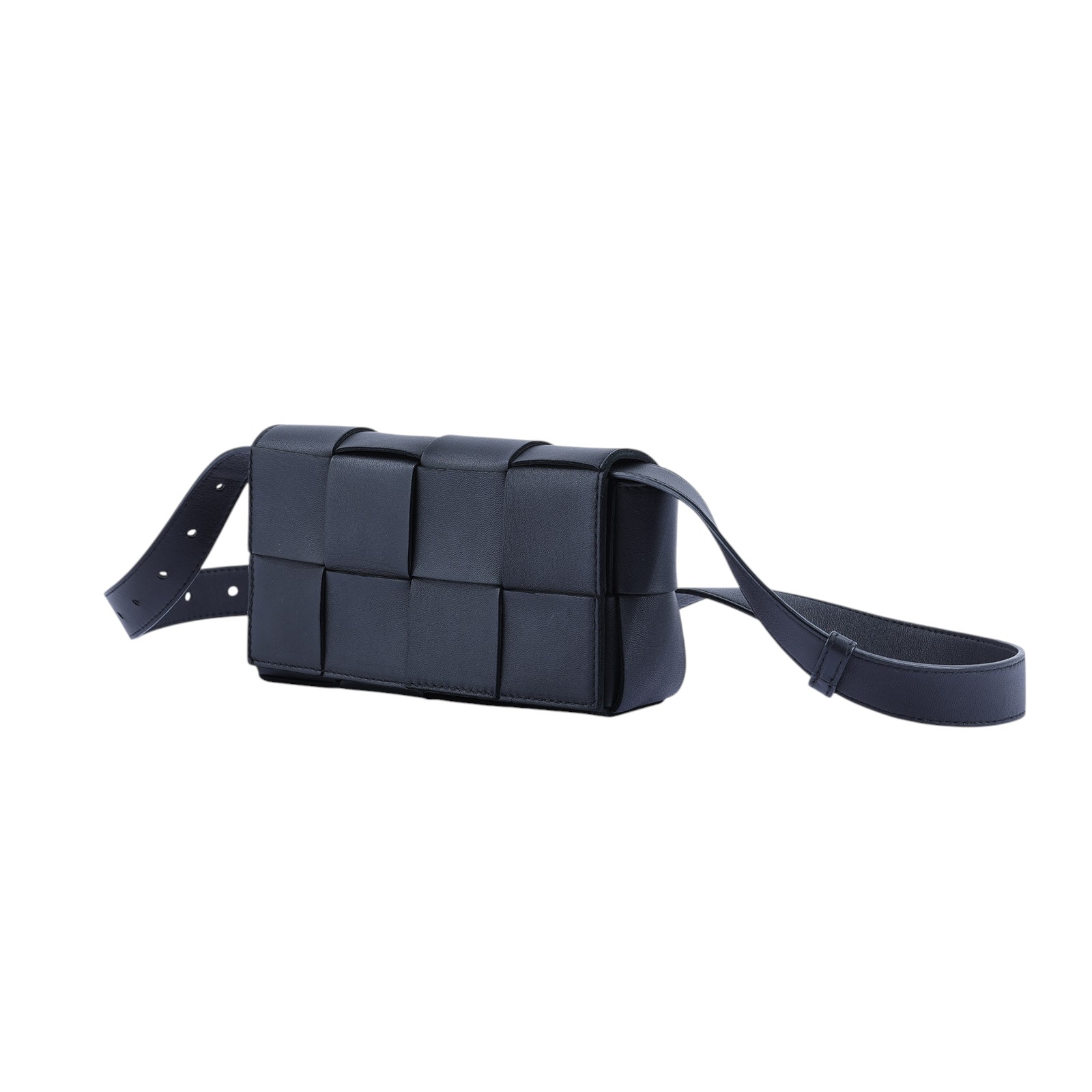 寶緹嘉 BOTTEGA VENETA Cassette 方形編織 腰包 668572 黑CASSETTE腰包2X4 防塵袋/購買證明