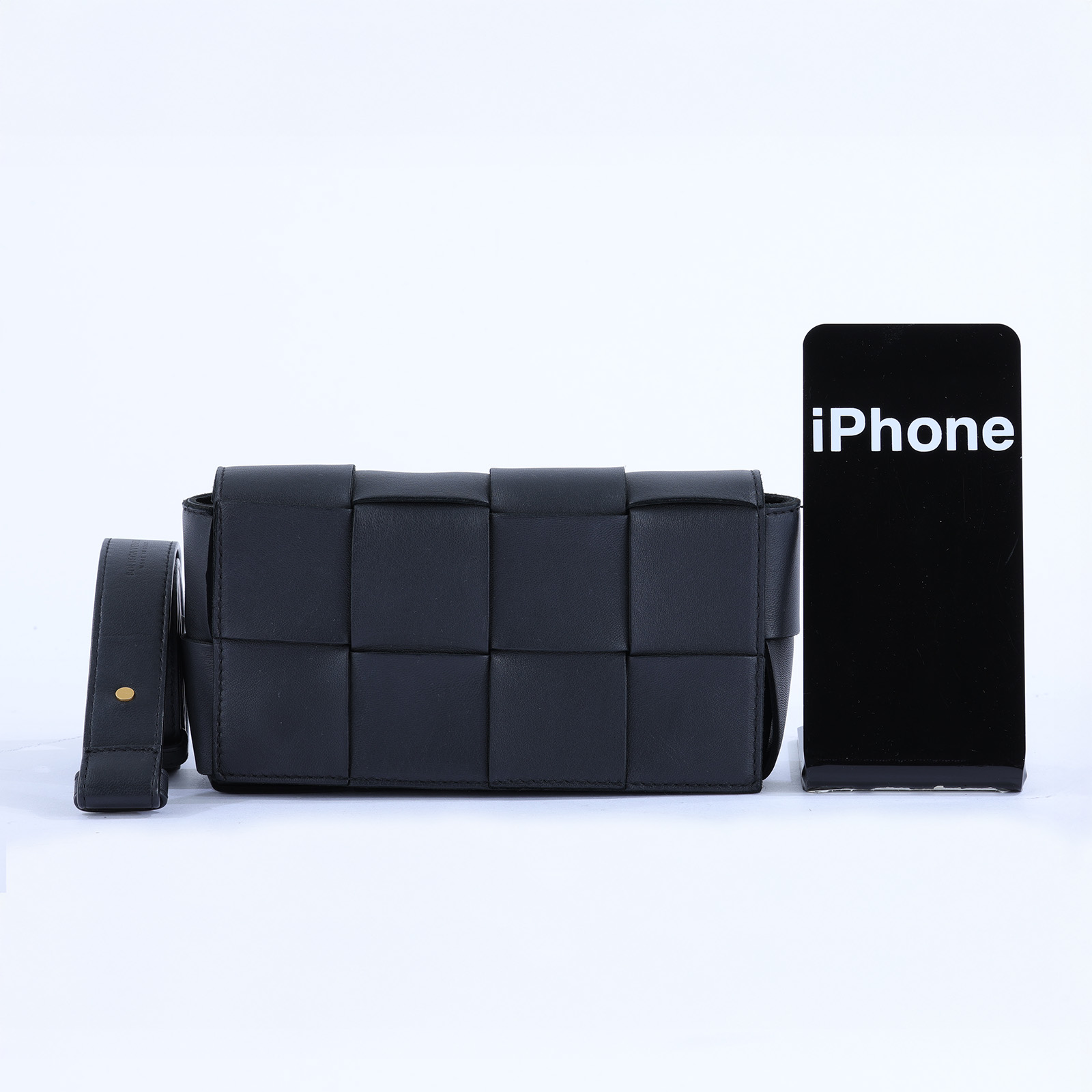 寶緹嘉 BOTTEGA VENETA Cassette 方形編織 腰包 668572 黑CASSETTE腰包2X4 防塵袋/購買證明