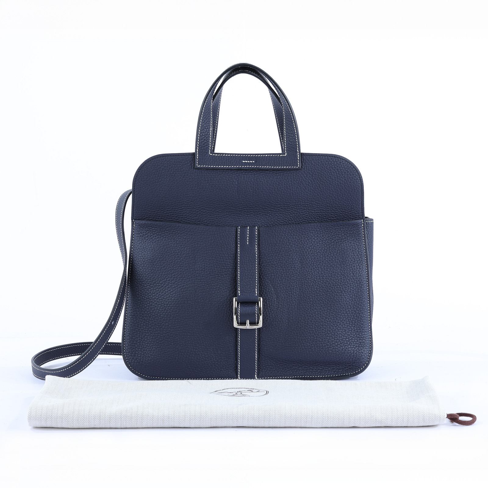 愛馬仕 Hermès Halzan 31 手拿 手提 肩背 斜背包 HZ31 A刻 深藍HALZAN31 防塵袋