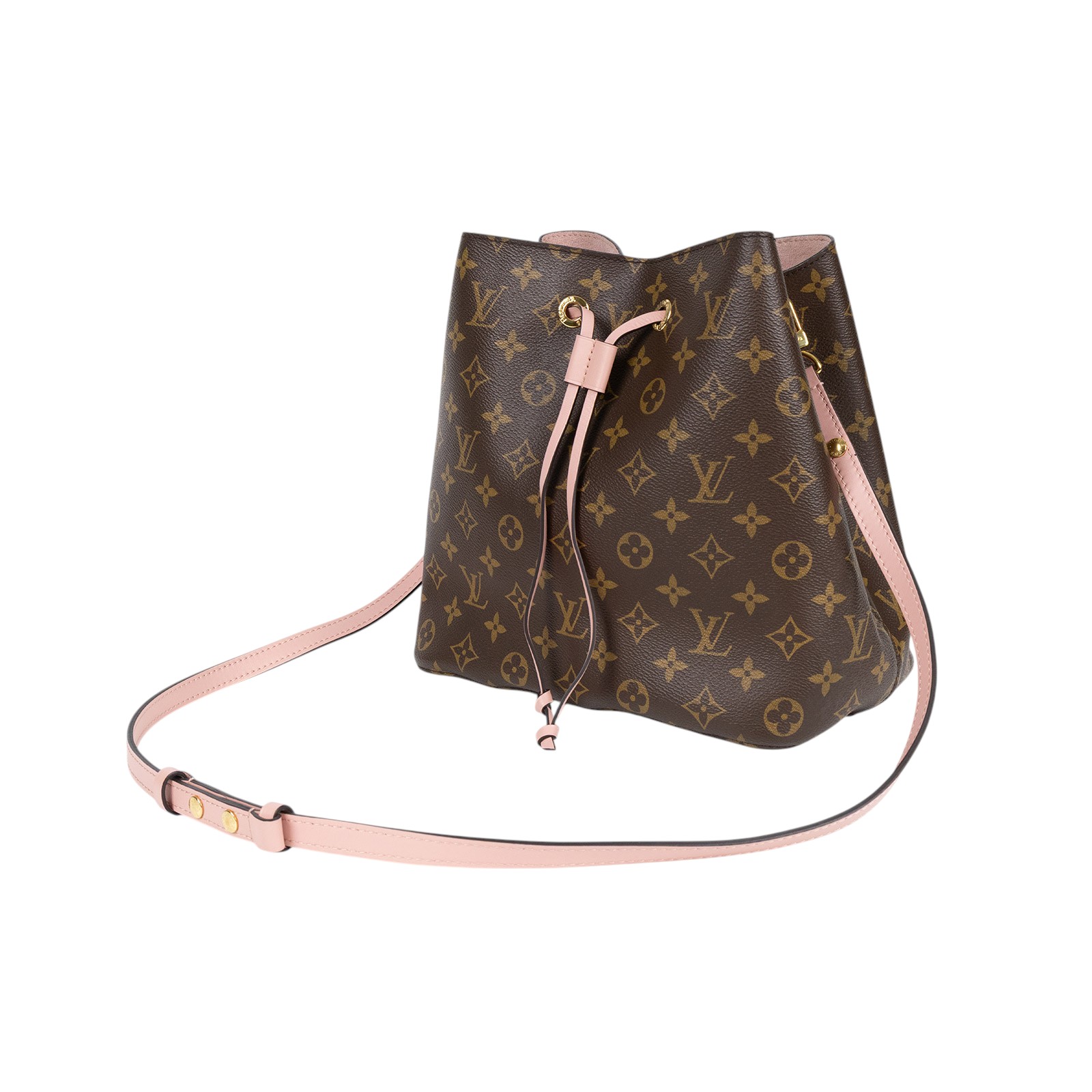 路易威登 LOUIS VUITTON NéoNoé MM 經典帆布 肩背 水桶包 粉紅色 M44022 原花粉NEO NOE 防塵袋