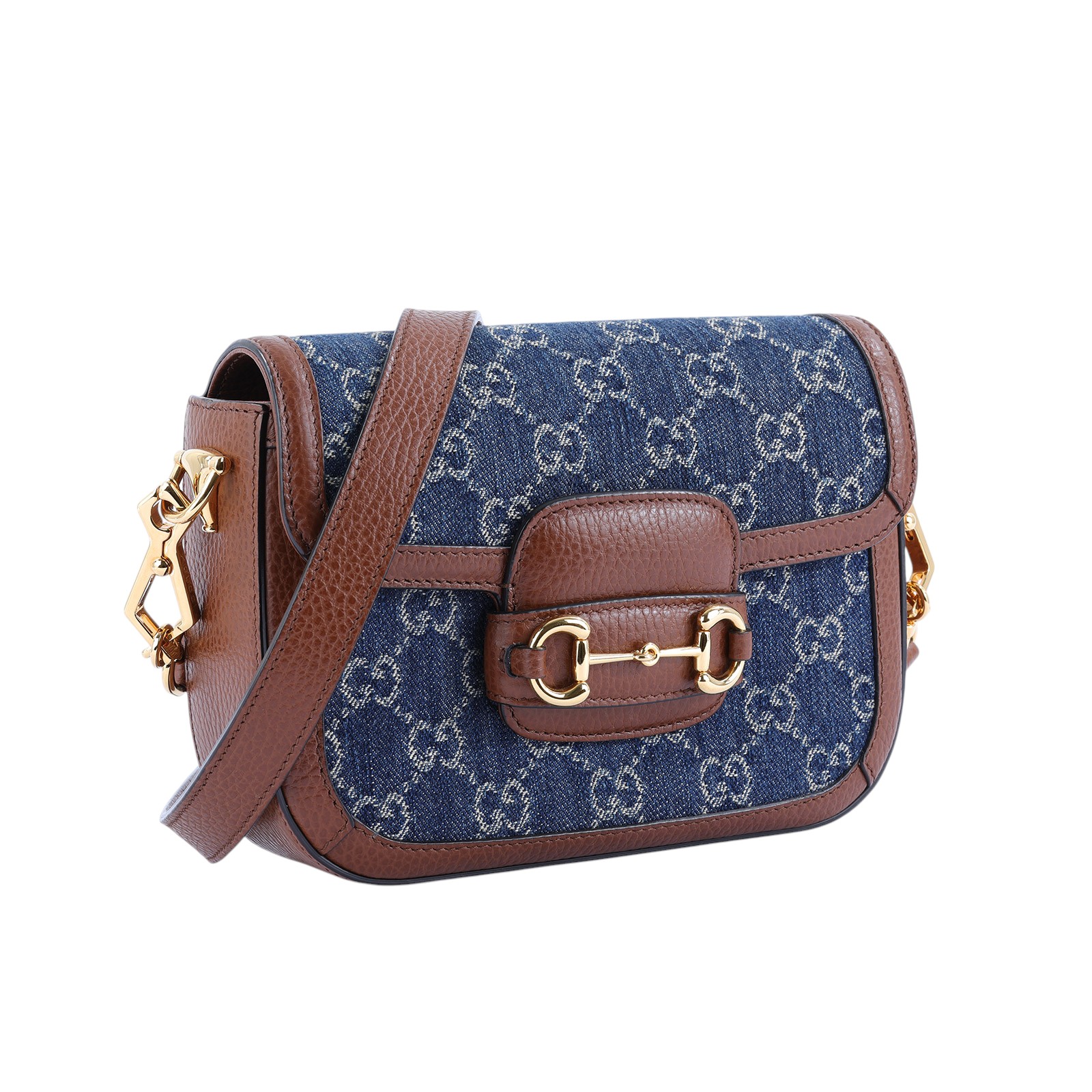 古馳 GUCCI Horsebit 1955 迷你 馬鞍包 658574 丹寧1955 MINI 無附屬品