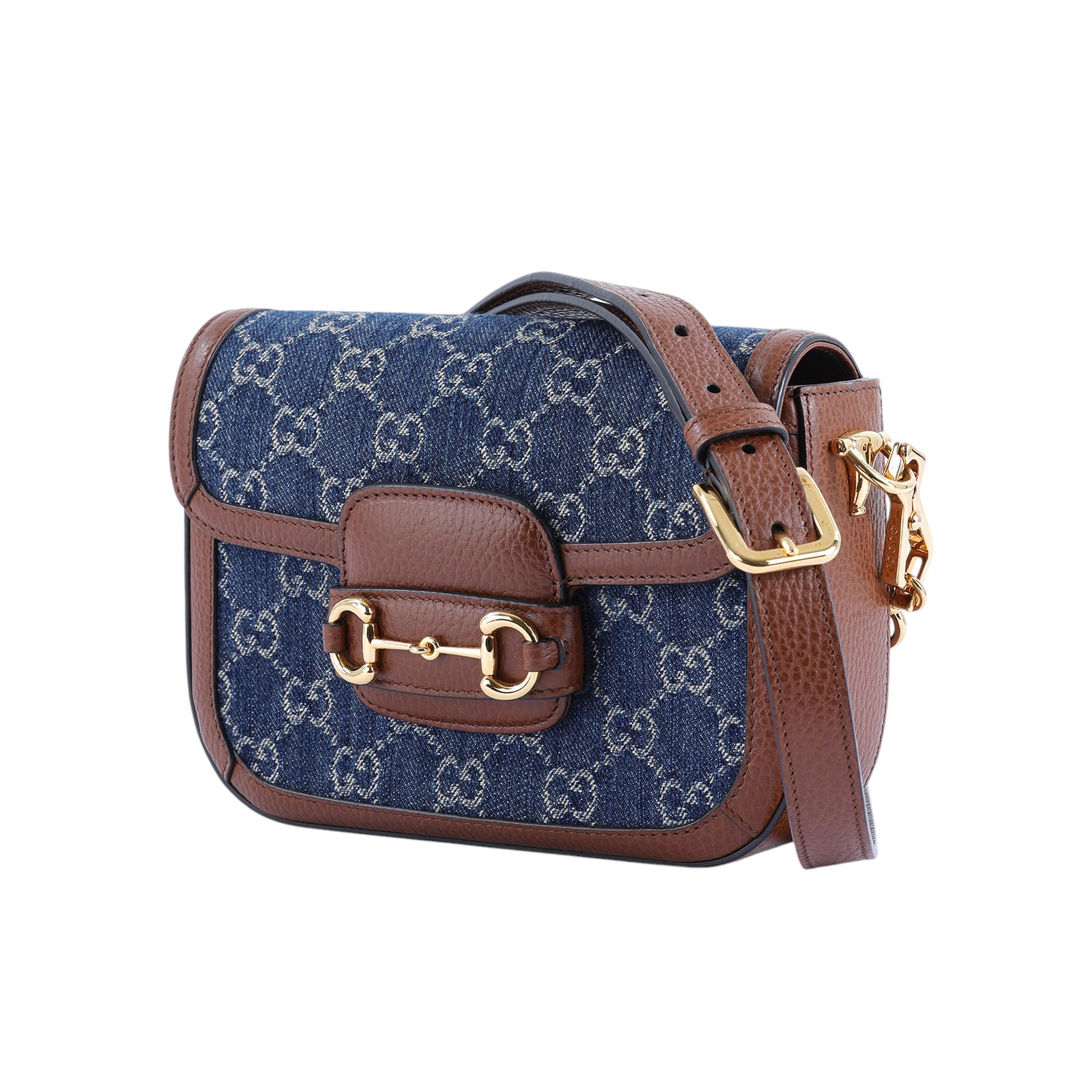 古馳 GUCCI Horsebit 1955 迷你 馬鞍包 658574 丹寧1955 MINI 無附屬品