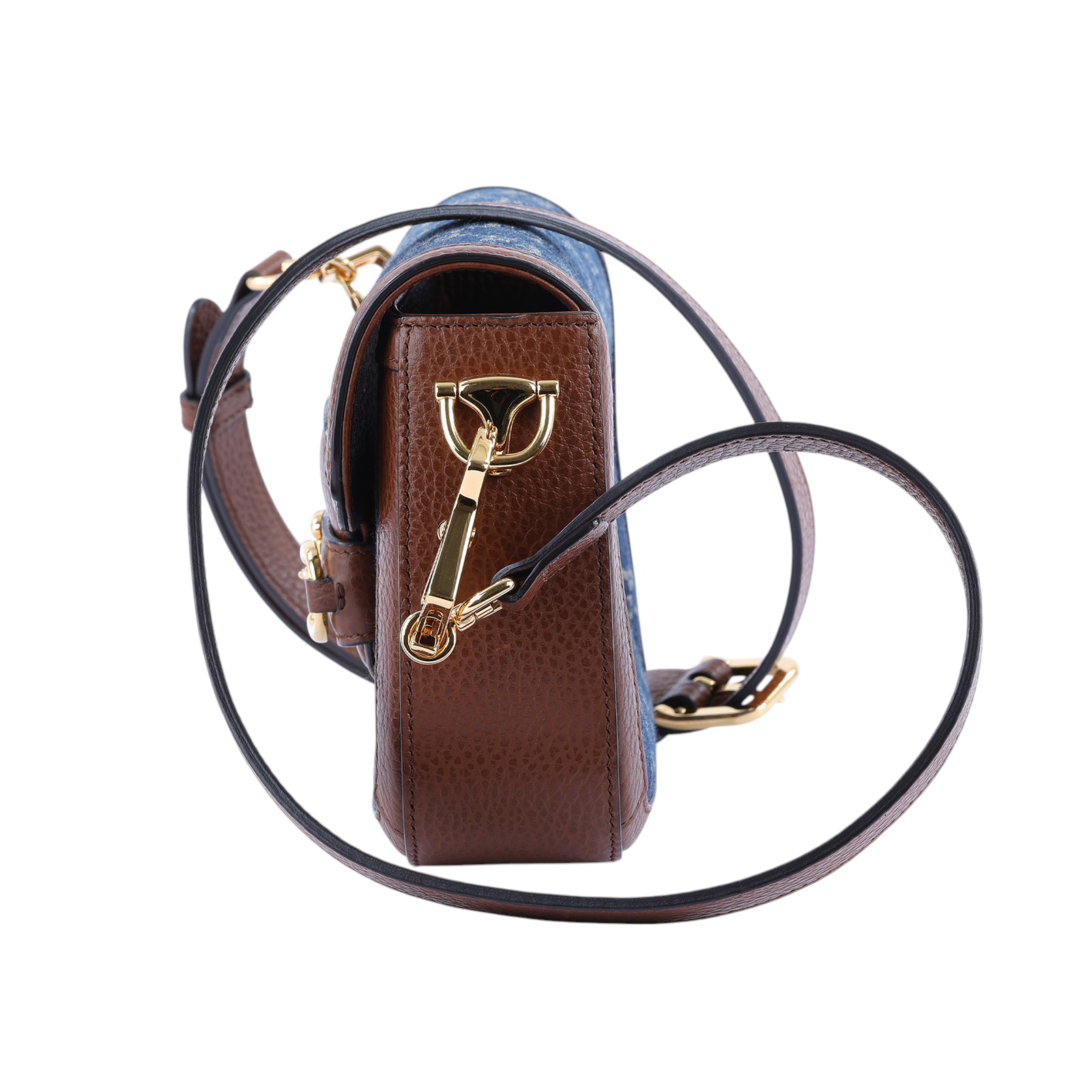古馳 GUCCI Horsebit 1955 迷你 馬鞍包 658574 丹寧1955 MINI 無附屬品
