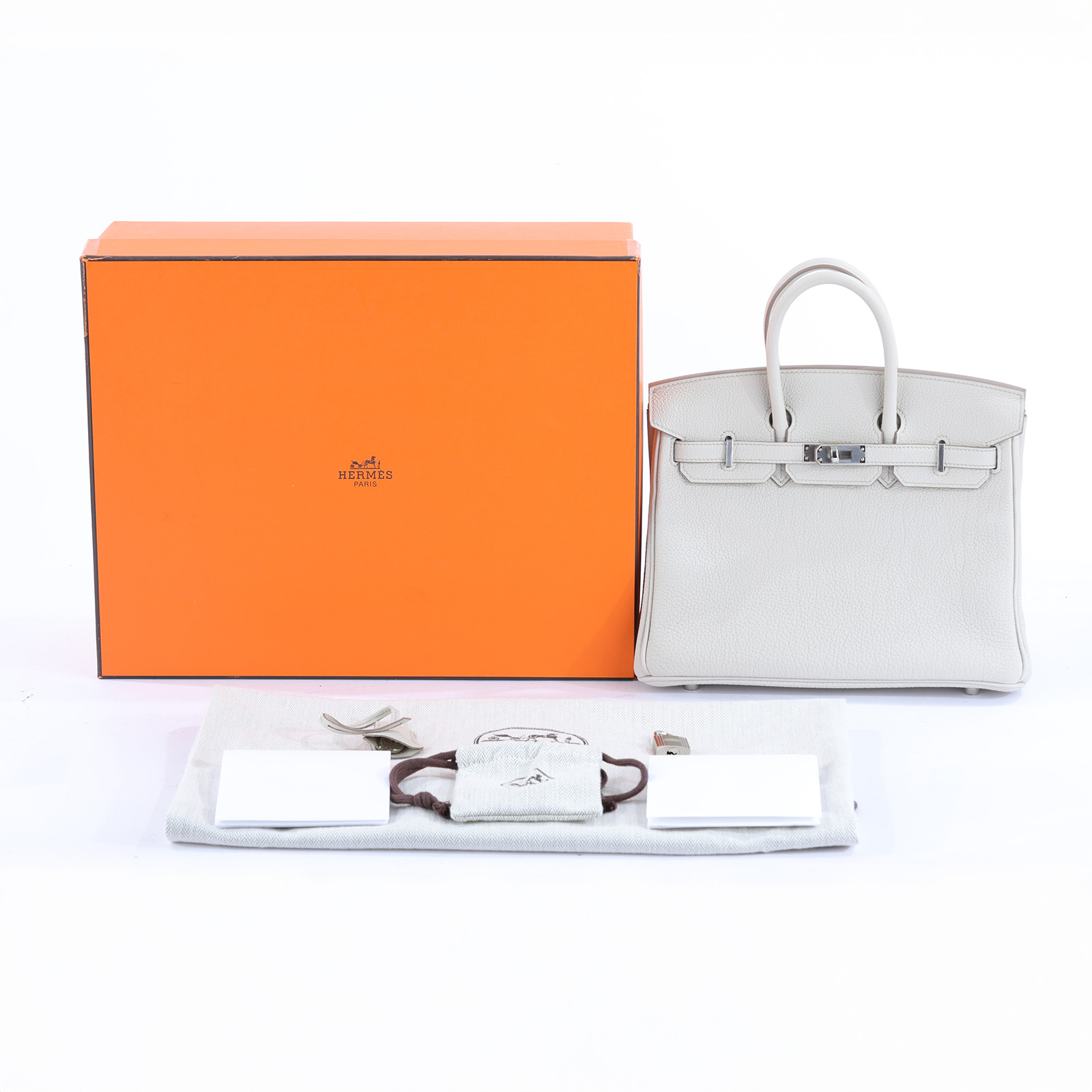 愛馬仕 Hermès Birkin Bag 柏金包 25 BK25 K刻 冰川白8L BETON BIRKIN25 TOGO 原廠盒子/防塵袋/鎖組
