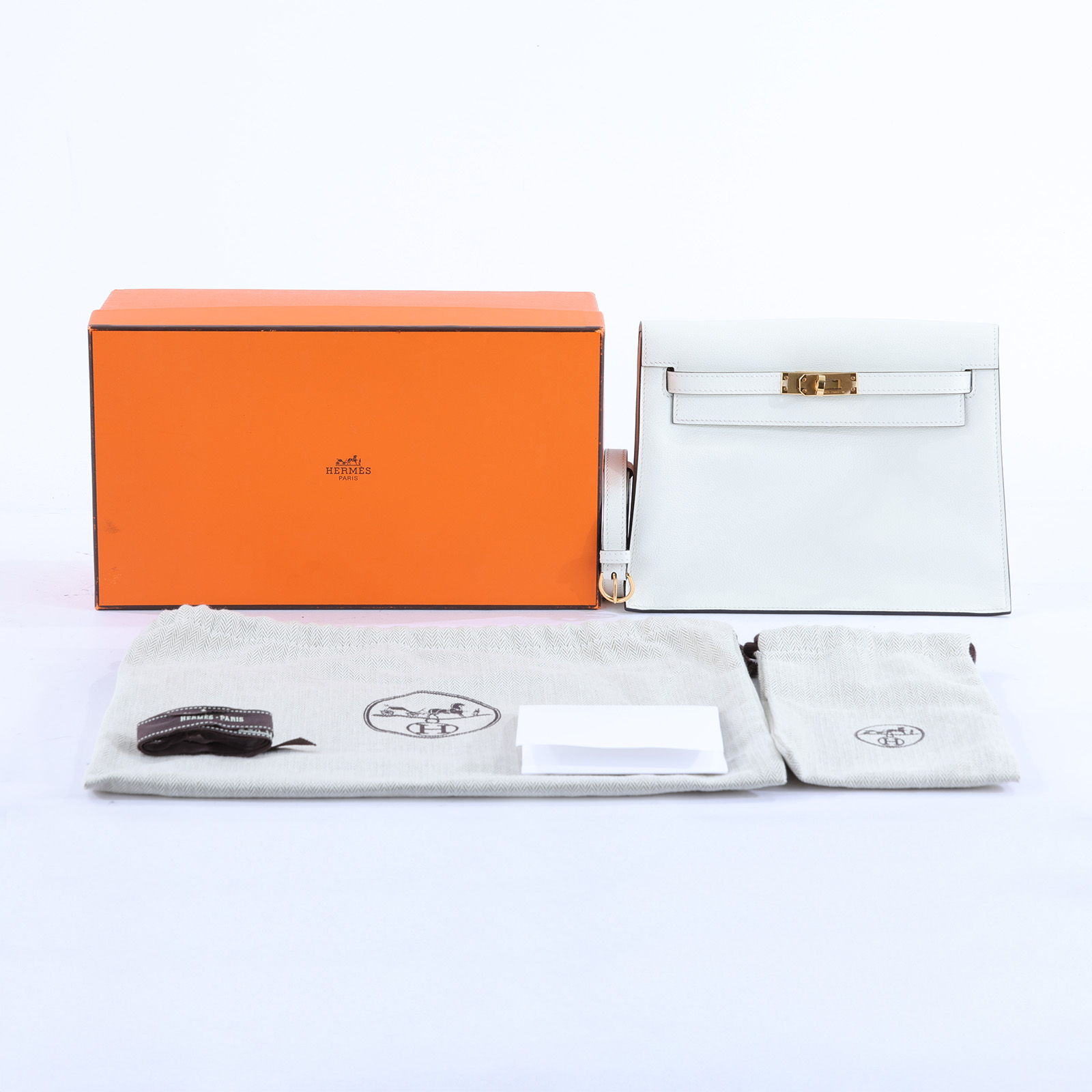 愛馬仕 Hermès Kelly Danse 側背 斜背 後背 肩背包 KLD B刻 白KELLY DANSE 原廠盒子/防塵袋/背帶