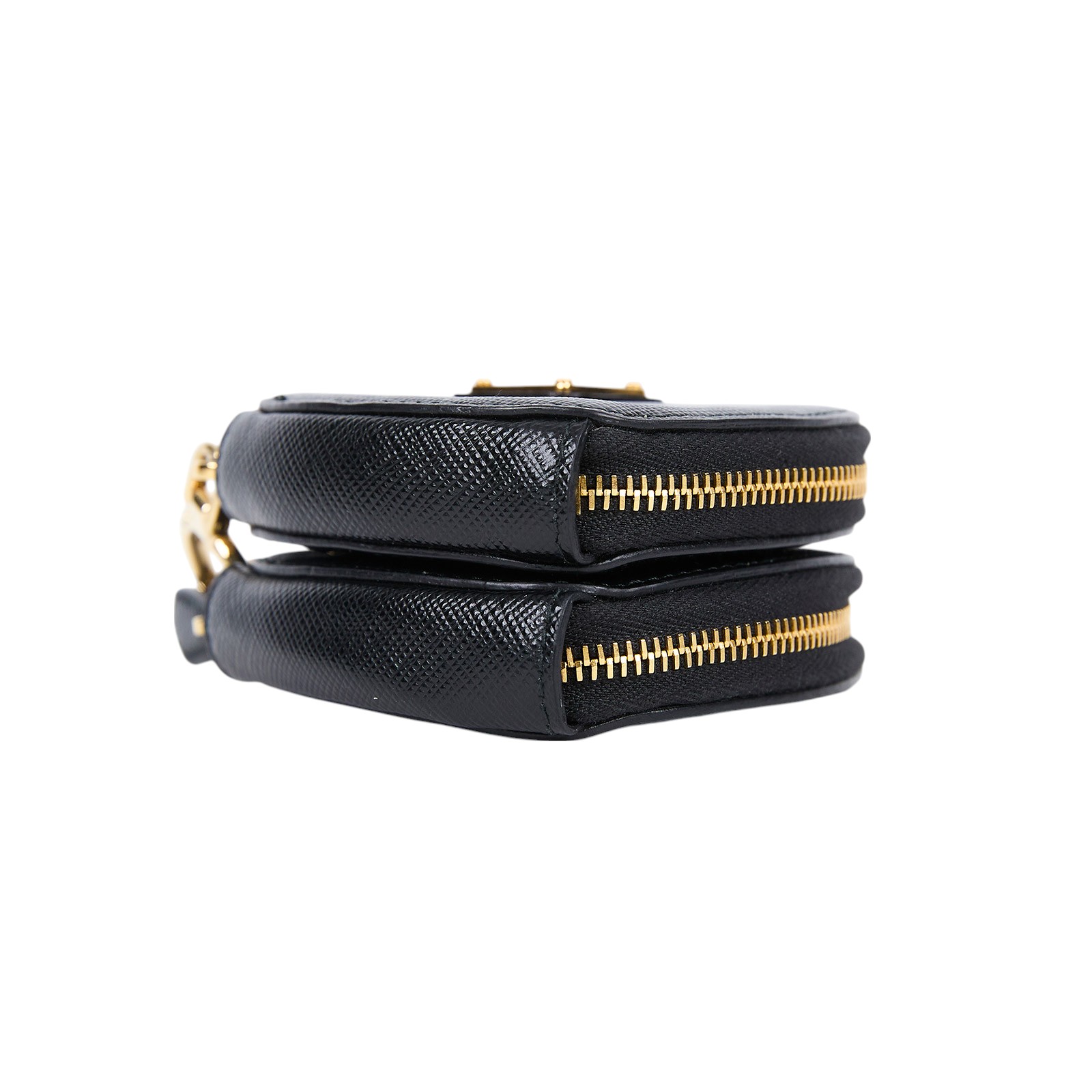 普拉達 PRADA Mini Pouch 迷你隨身包 1TL453_053 黑色鐵牌愛心POUCH 原廠盒子