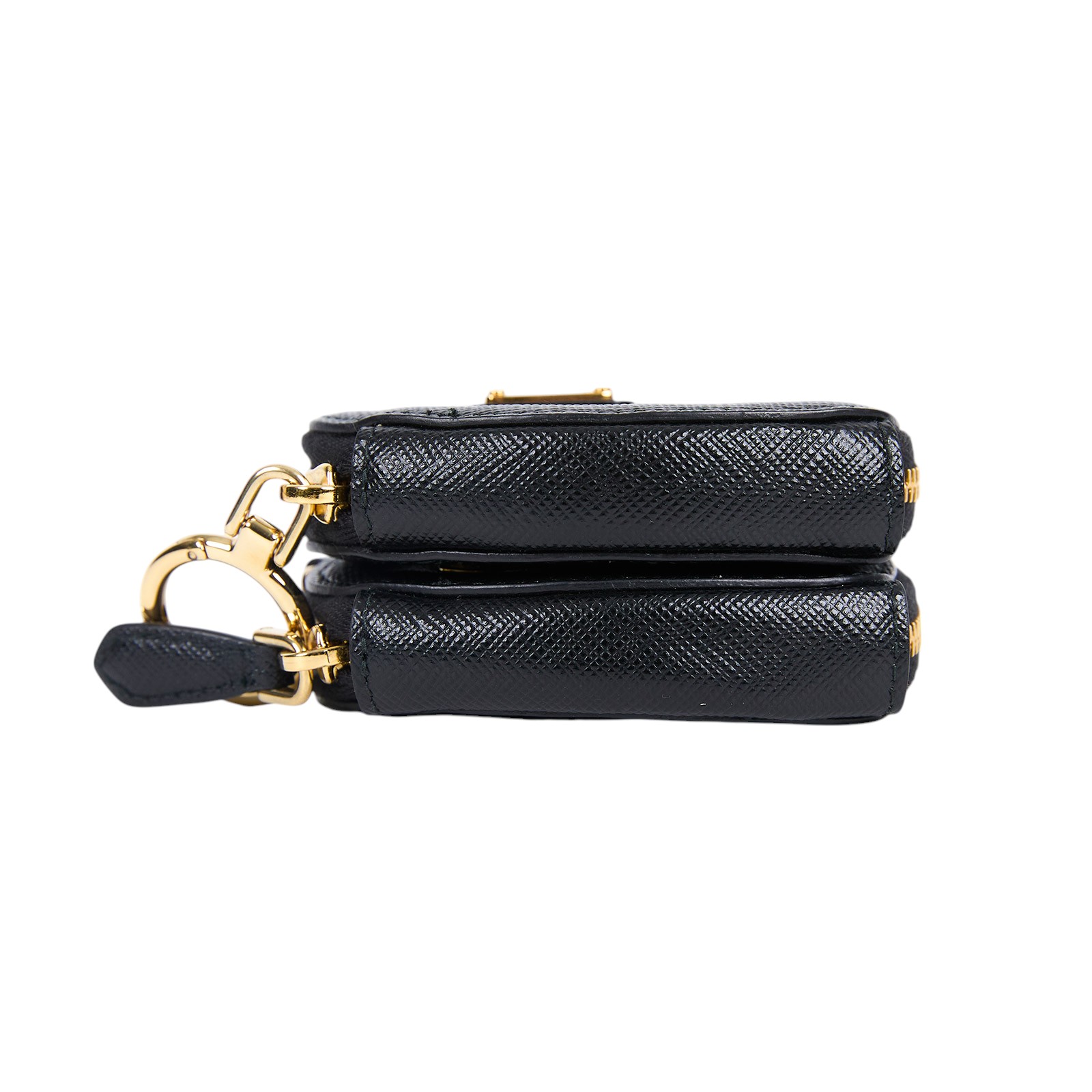 普拉達 PRADA Mini Pouch 迷你隨身包 1TL453_053 黑色鐵牌愛心POUCH 原廠盒子
