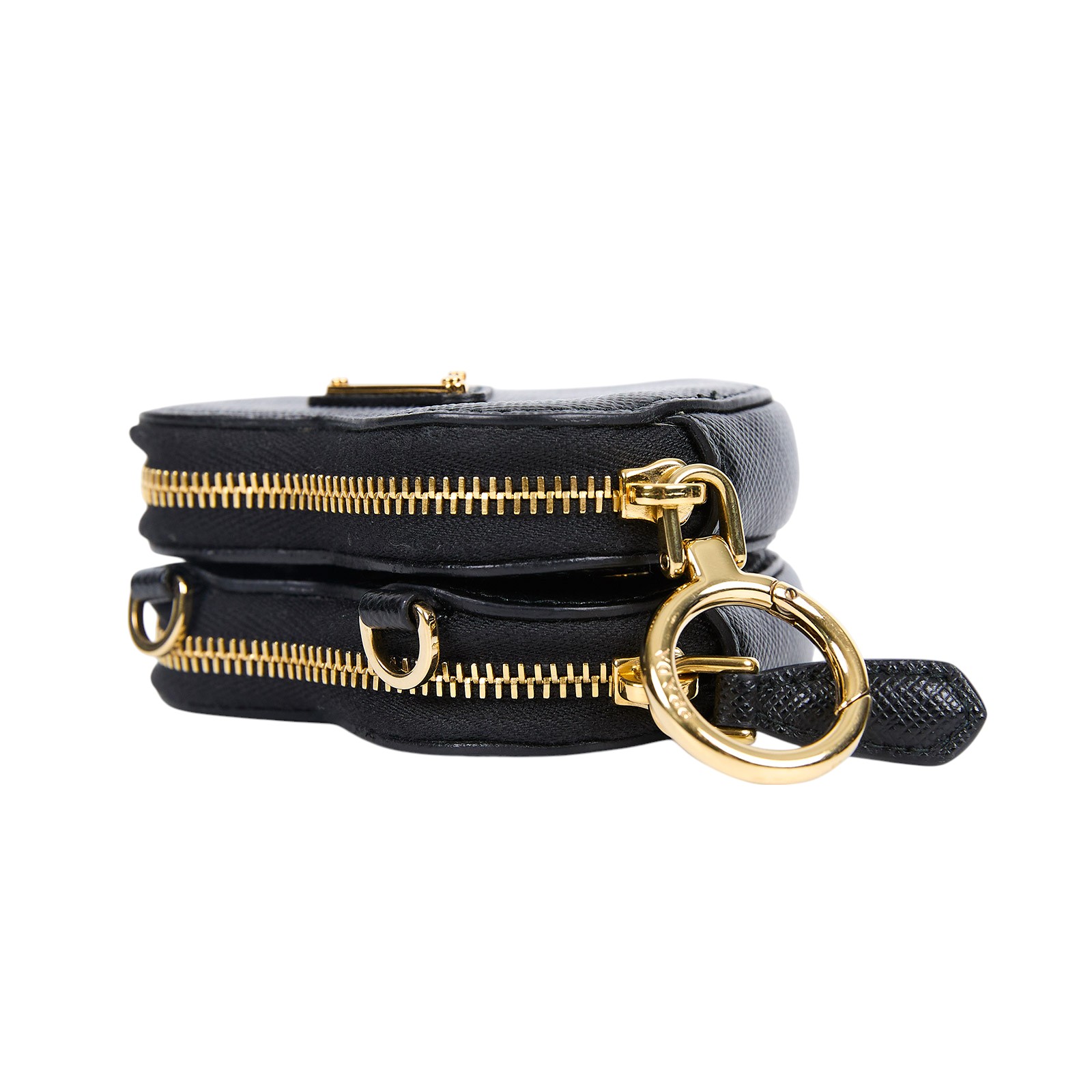 普拉達 PRADA Mini Pouch 迷你隨身包 1TL453_053 黑色鐵牌愛心POUCH 原廠盒子