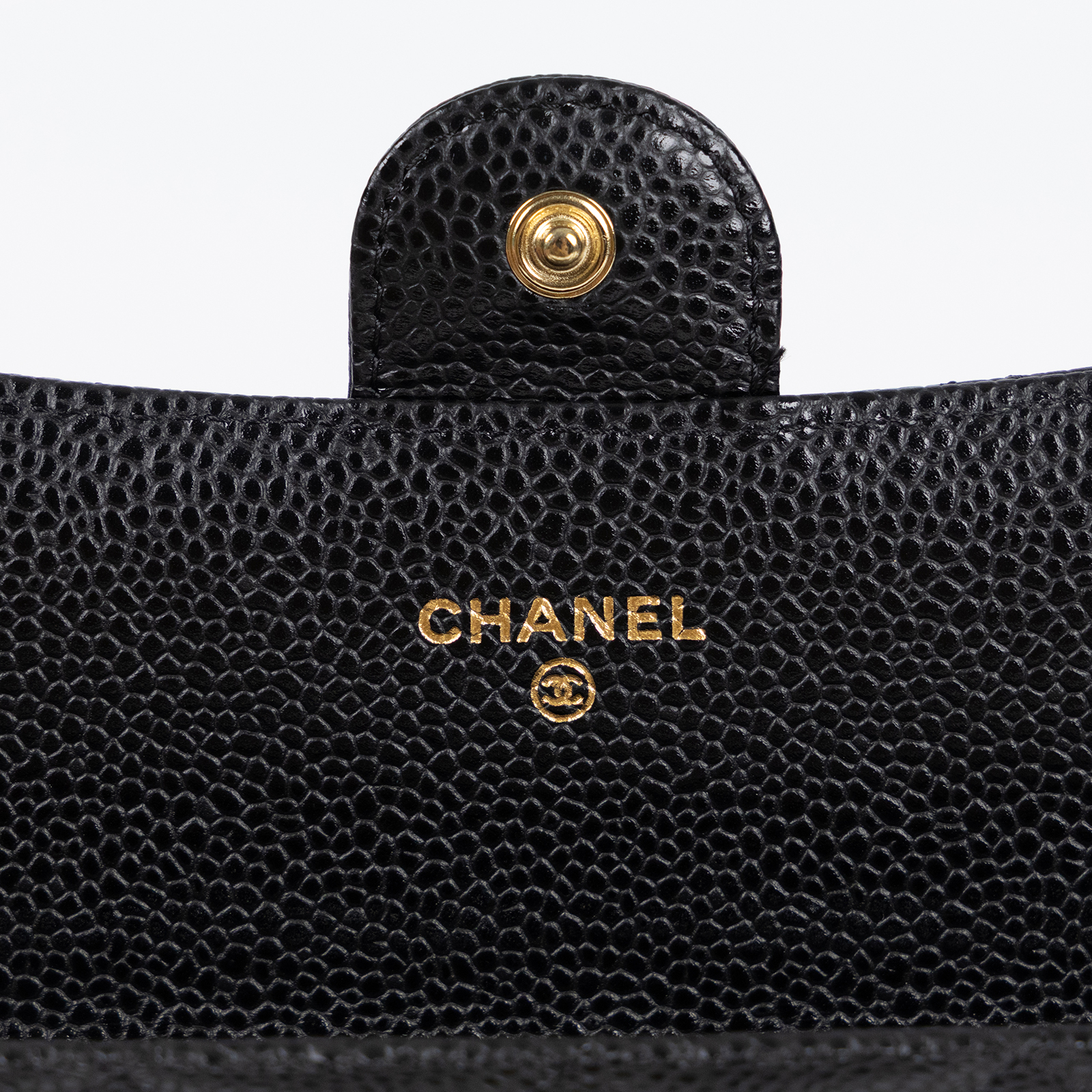香奈兒 CHANEL 荔枝皮 扣式 翻蓋 二折長夾 AP0241 24開黑荔枝COCO長夾 原廠盒子/保證卡