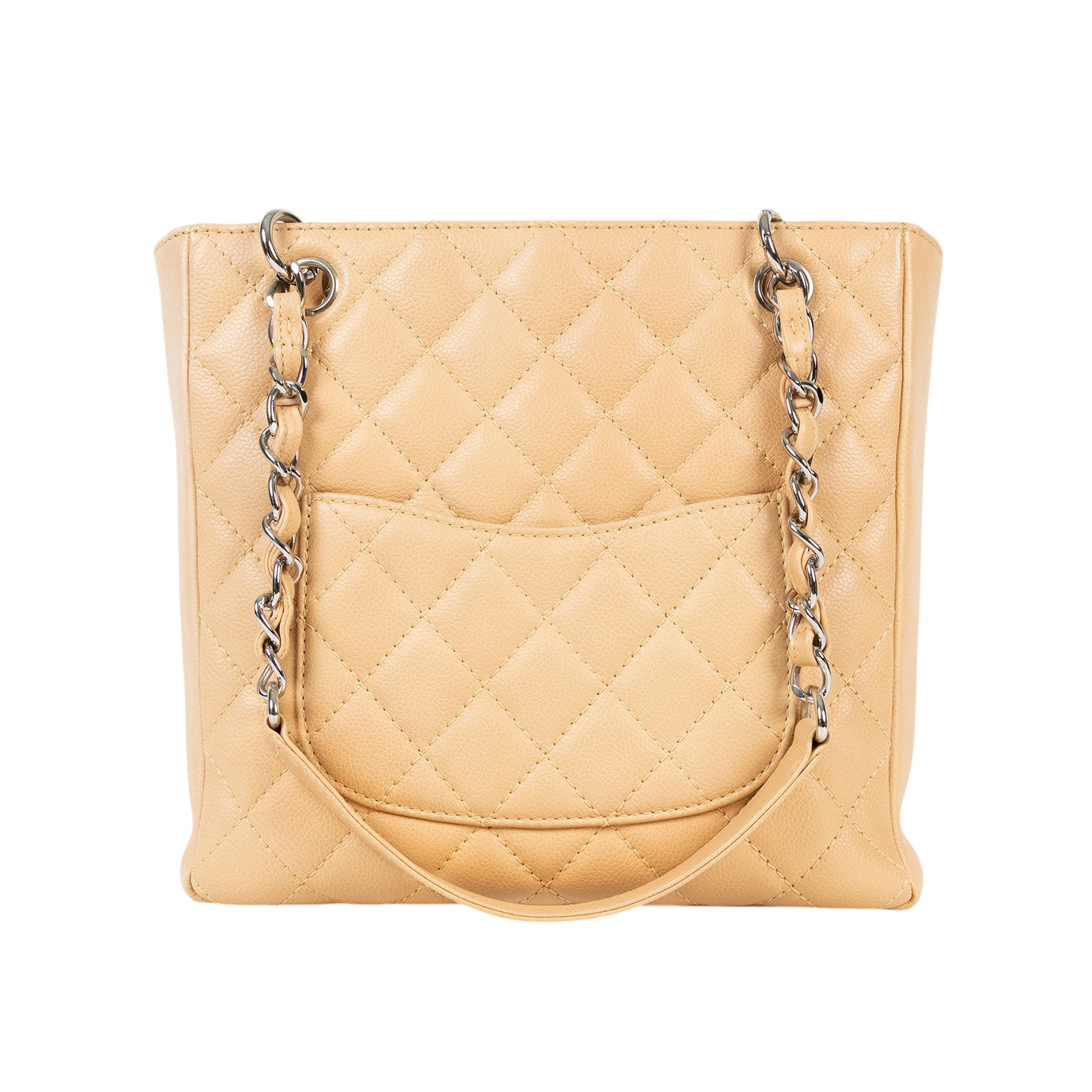 香奈兒 CHANEL PST Petite Shopping Tote CC Logo 菱格 荔枝紋 肩背 托特包 A20994 12開奶茶荔枝PST 防塵袋/保證卡
