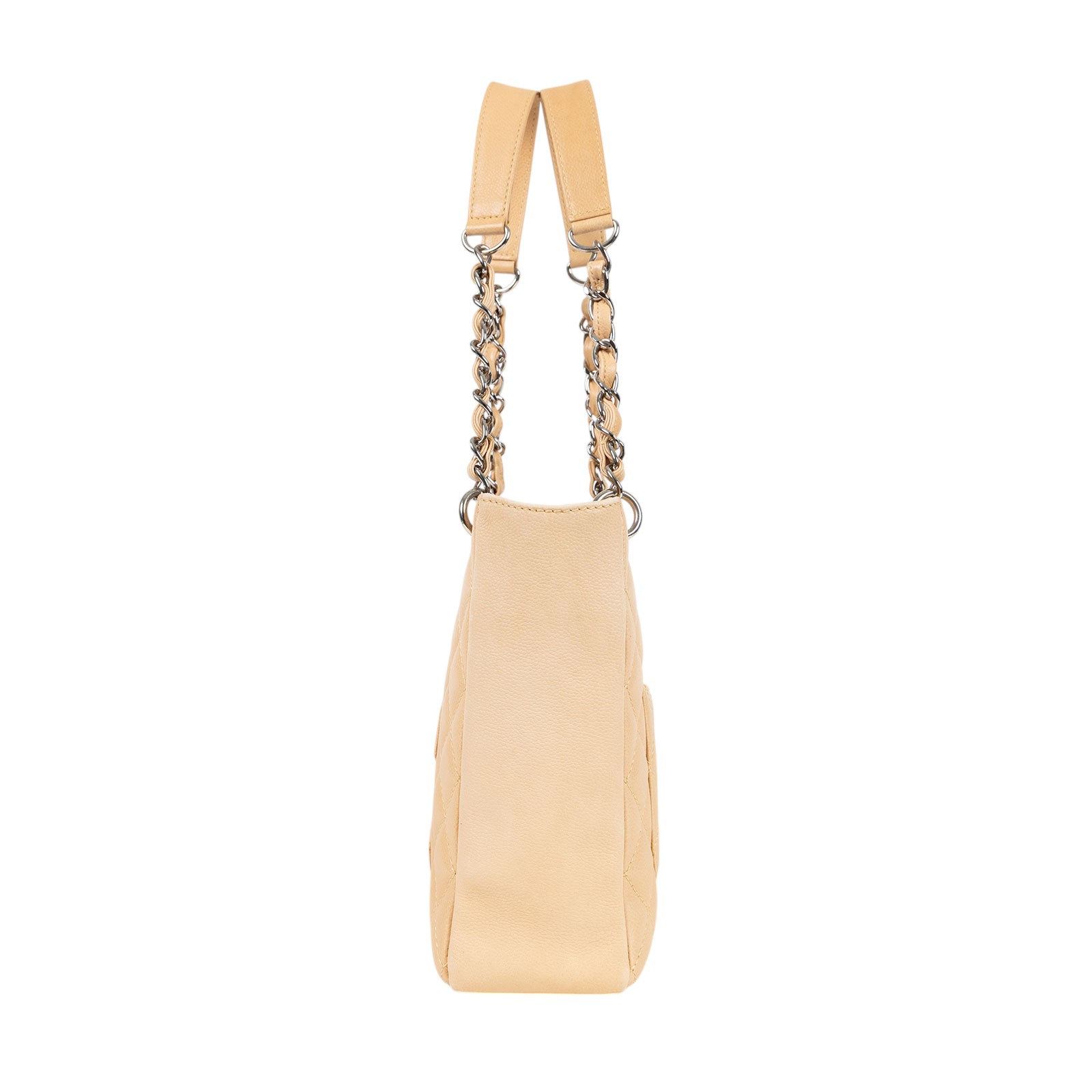 香奈兒 CHANEL PST Petite Shopping Tote CC Logo 菱格 荔枝紋 肩背 托特包 A20994 12開奶茶荔枝PST 防塵袋/保證卡