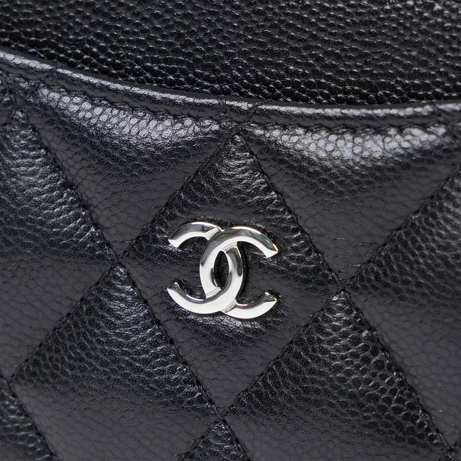 香奈兒 CHANEL CC logo 菱格紋 拉鍊 卡夾 零錢包 AP3179 黑荔枝卡包 防塵袋