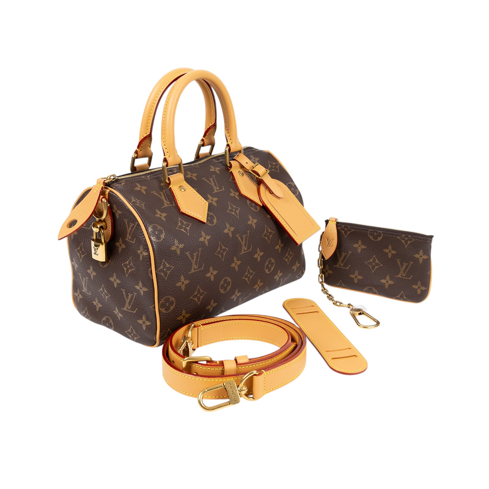 路易威登 LOUIS VUITTON Speedy P9 Bandoulière 25 波士頓包 手提包 M24443 晶片款  原廠盒子/防塵袋/鎖組/內袋/背帶