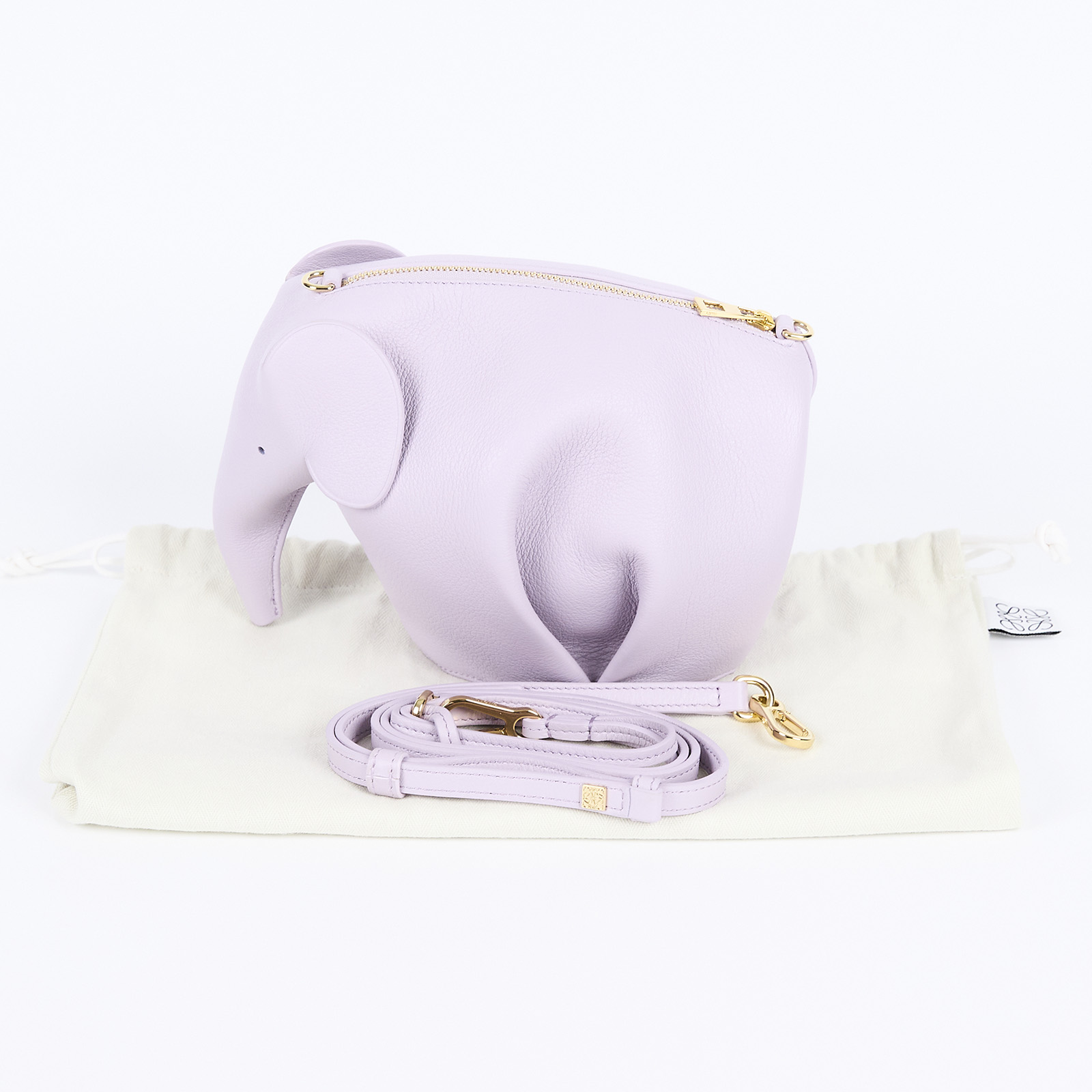 羅意威 LOEWE Elephant 小象包 零錢包  粉紫大象包 CRAFTED WORLD限定款 防塵袋