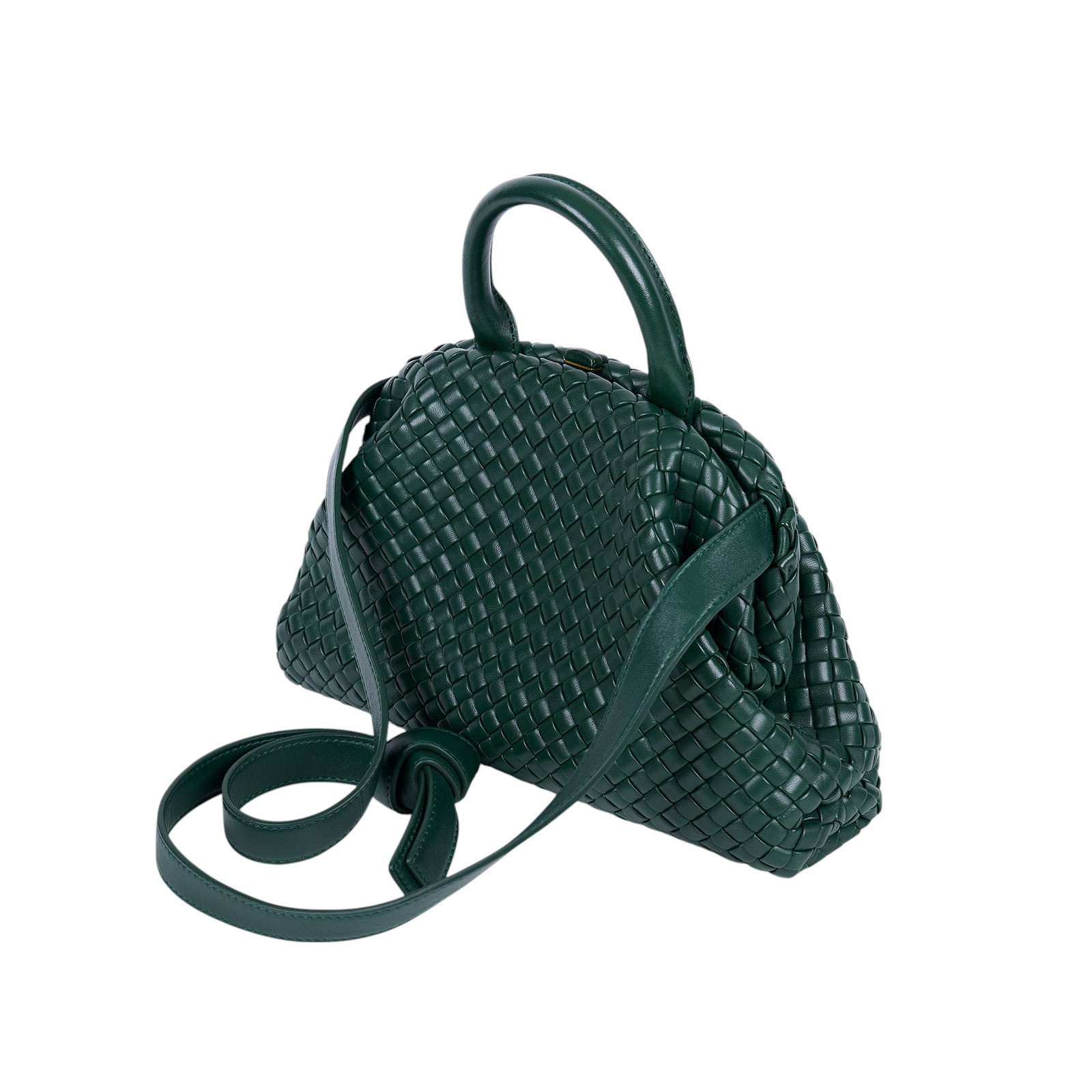 寶緹嘉 BOTTEGA VENETA Handle 手提包 小型 691188 綠編織HANDLE 小號 防塵袋/背帶