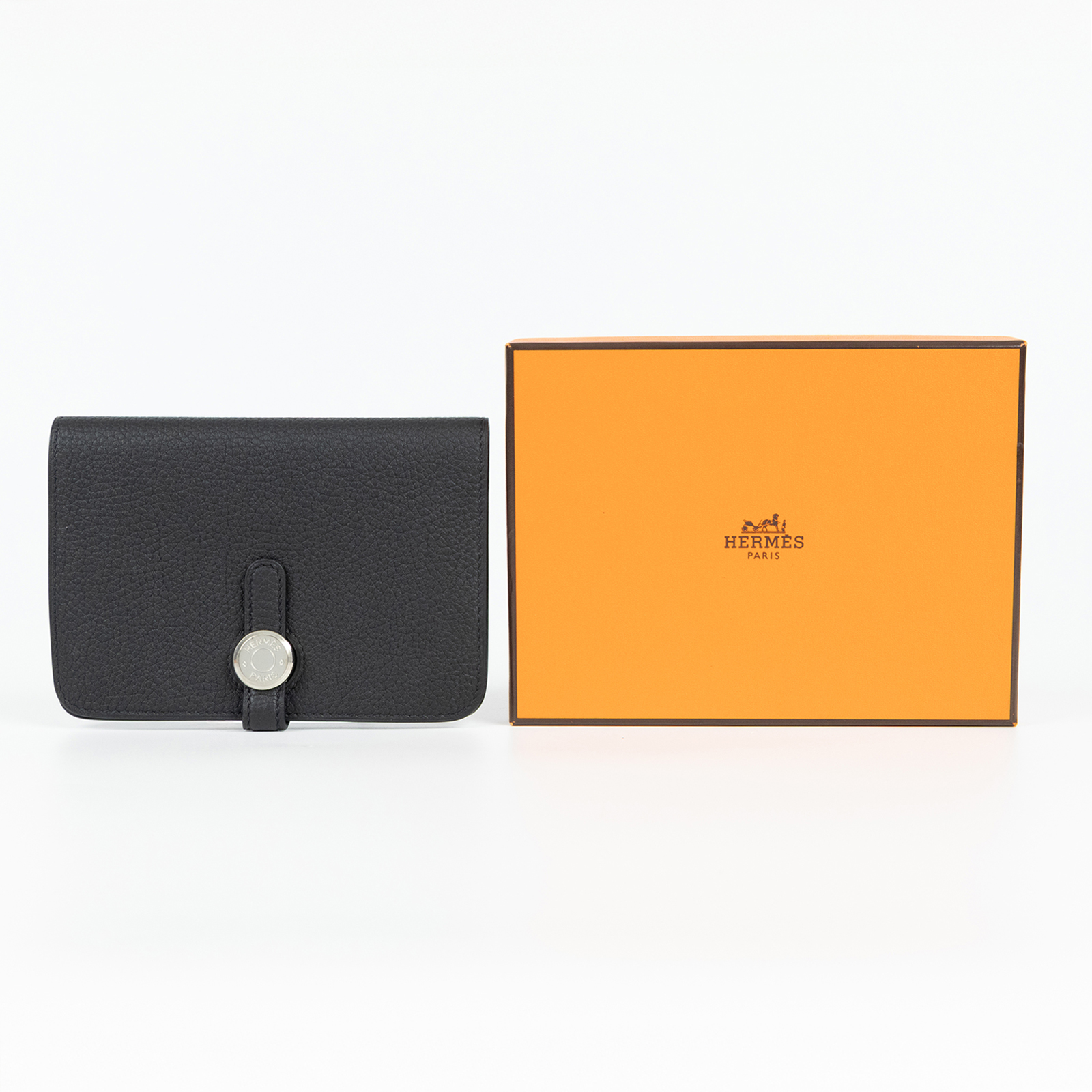愛馬仕 Hermès Dogon 錢包 短夾 DOGONB T刻 黑DOGON COMPACT 短夾 TOGO 原廠盒子