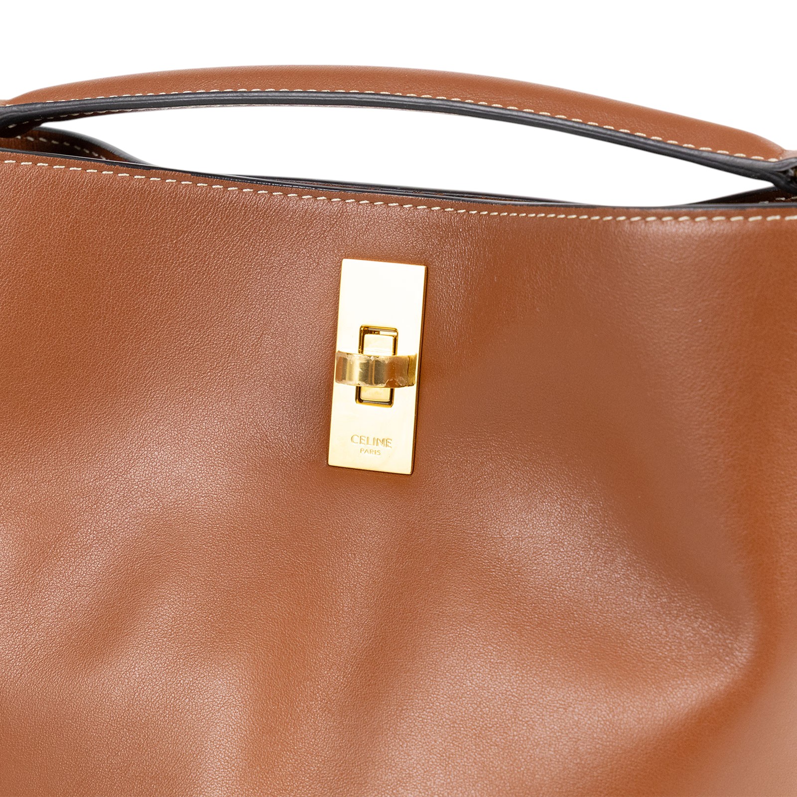 思琳 CELINE Teen Bucket 16 光滑牛皮革 水桶包 197573CR4 棕水桶包 TEEN bucket16 防塵袋