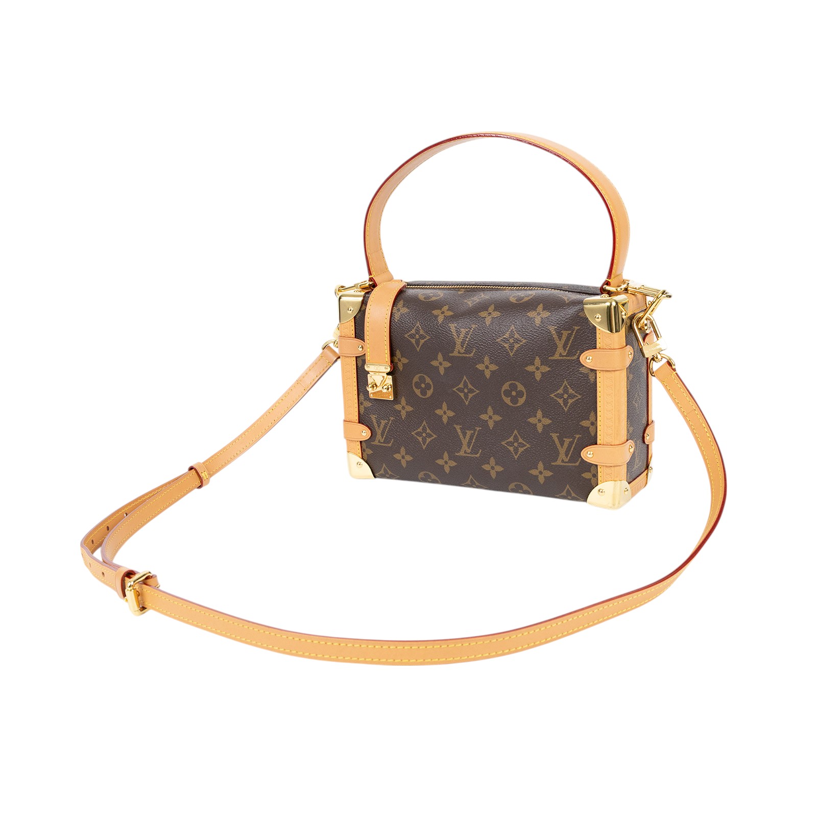 路易威登 LOUIS VUITTON Side Trunk MM 老花 手提 肩背 箱包 M46358 晶片款  原廠盒子/防塵袋/背帶
