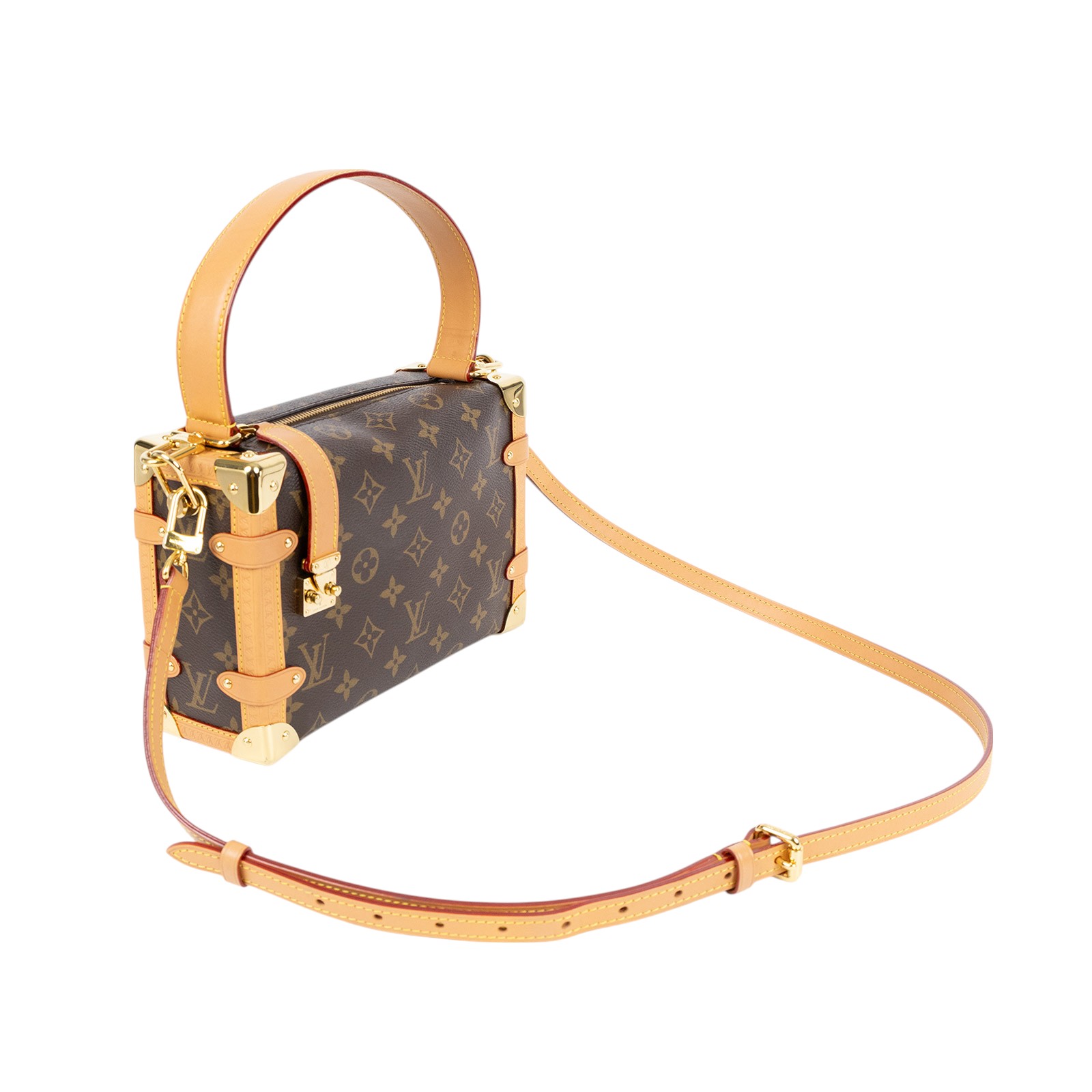 路易威登 LOUIS VUITTON Side Trunk MM 老花 手提 肩背 箱包 M46358 晶片款  原廠盒子/防塵袋/背帶
