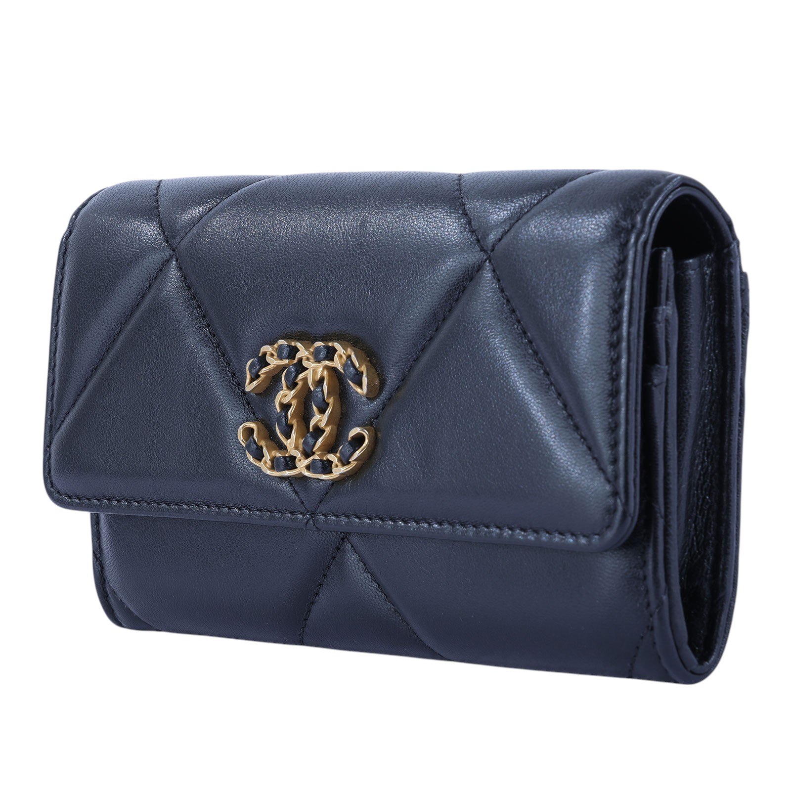 香奈兒 CHANEL 19 拉鍊 零錢 翻蓋 中夾 AP2700 黑19中夾 防塵袋/原廠盒子
