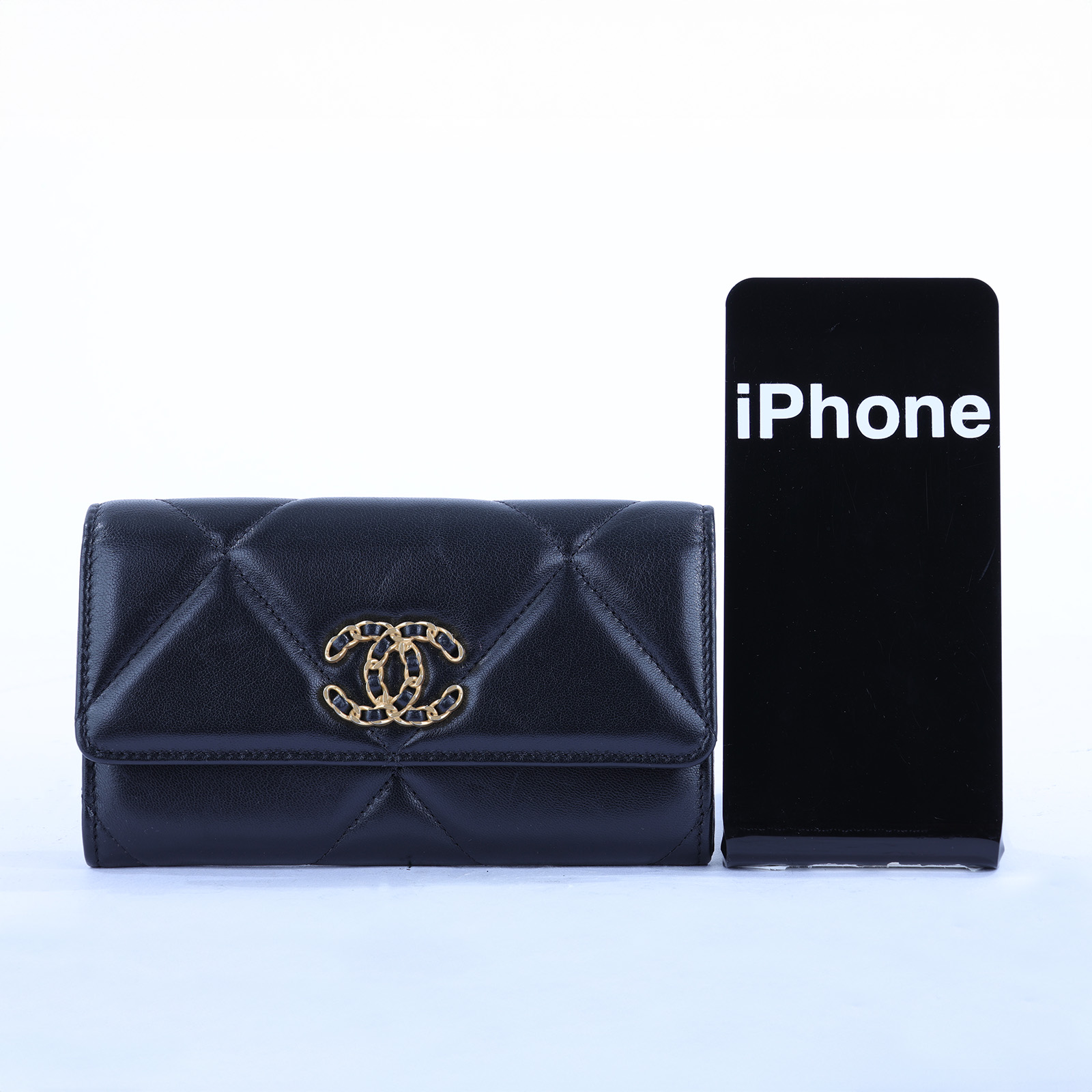 香奈兒 CHANEL 19 拉鍊 零錢 翻蓋 中夾 AP2700 黑19中夾 防塵袋/原廠盒子