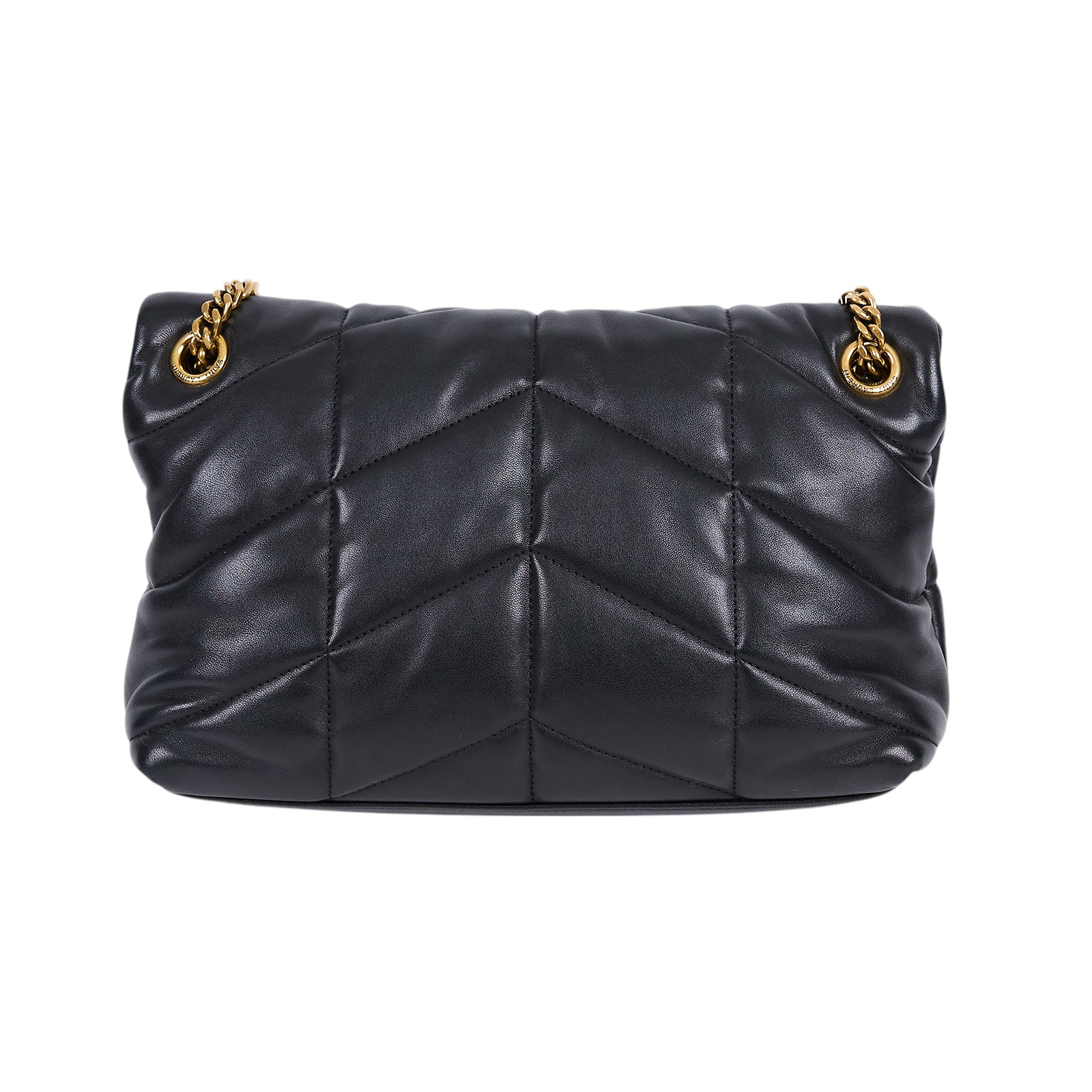 聖羅蘭 YSL SAINT LAURENT Puffer 絎縫納帕皮包 小型 5774761EL07 黑金PUFFER SMALL 防塵袋