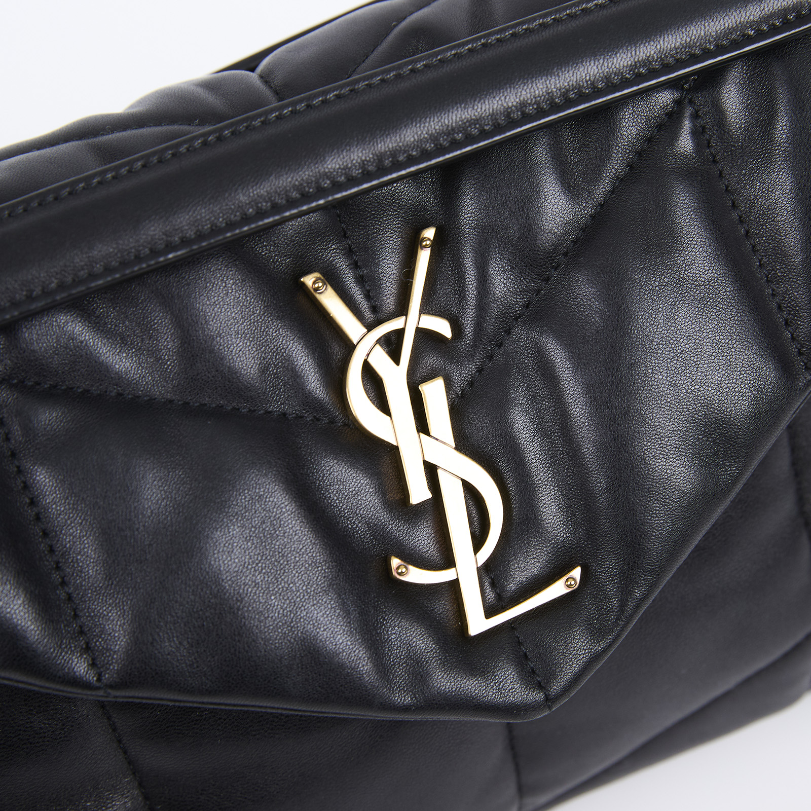 聖羅蘭 YSL SAINT LAURENT Puffer 絎縫納帕皮包 小型 5774761EL07 黑金PUFFER SMALL 防塵袋