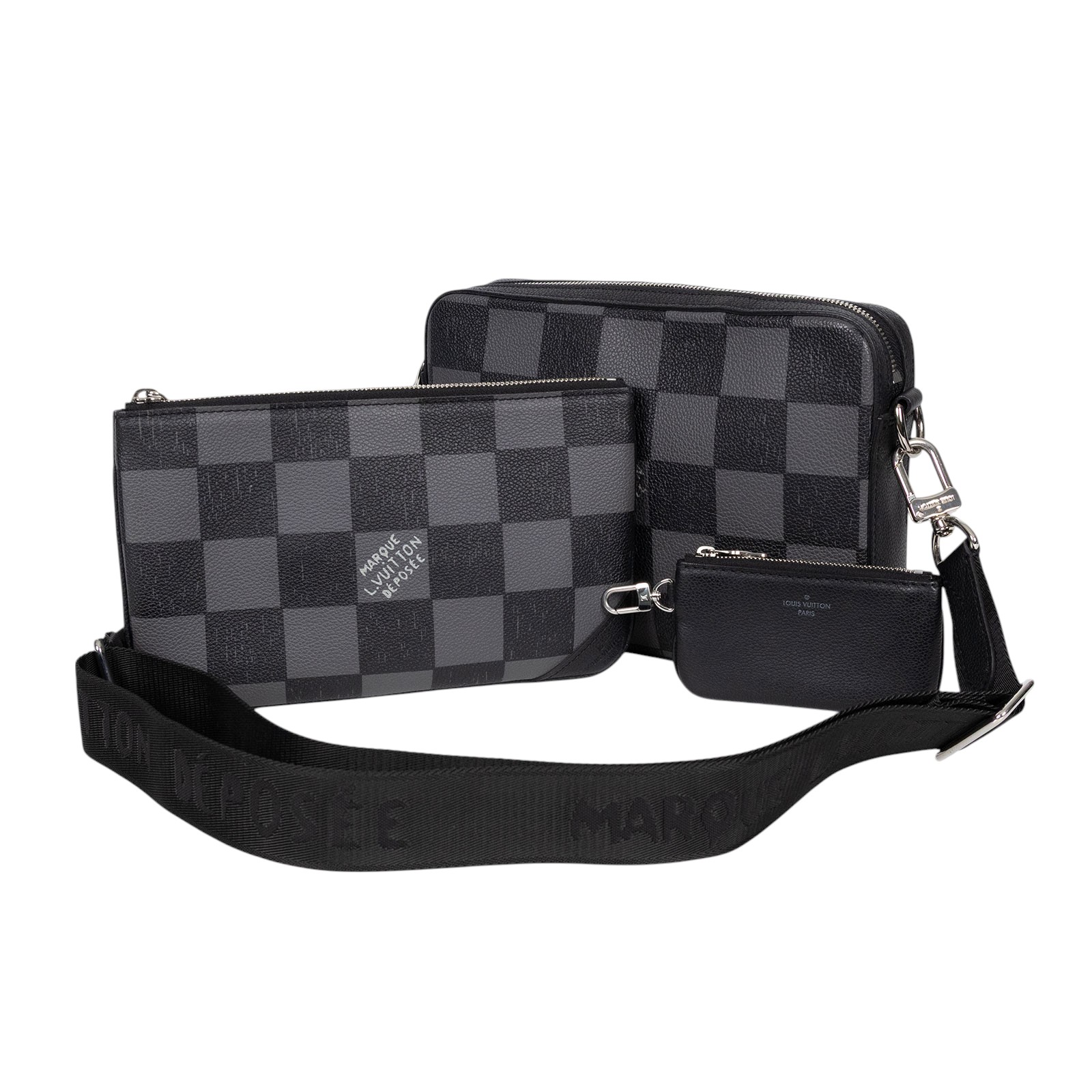 路易威登 LOUIS VUITTON Trio 肩背 郵差包 N80401 晶片款 大黑棋盤TRIO 原廠盒子/防塵袋