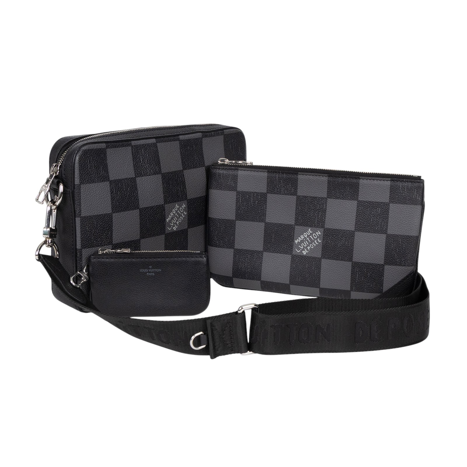 路易威登 LOUIS VUITTON Trio 肩背 郵差包 N80401 晶片款 大黑棋盤TRIO 原廠盒子/防塵袋
