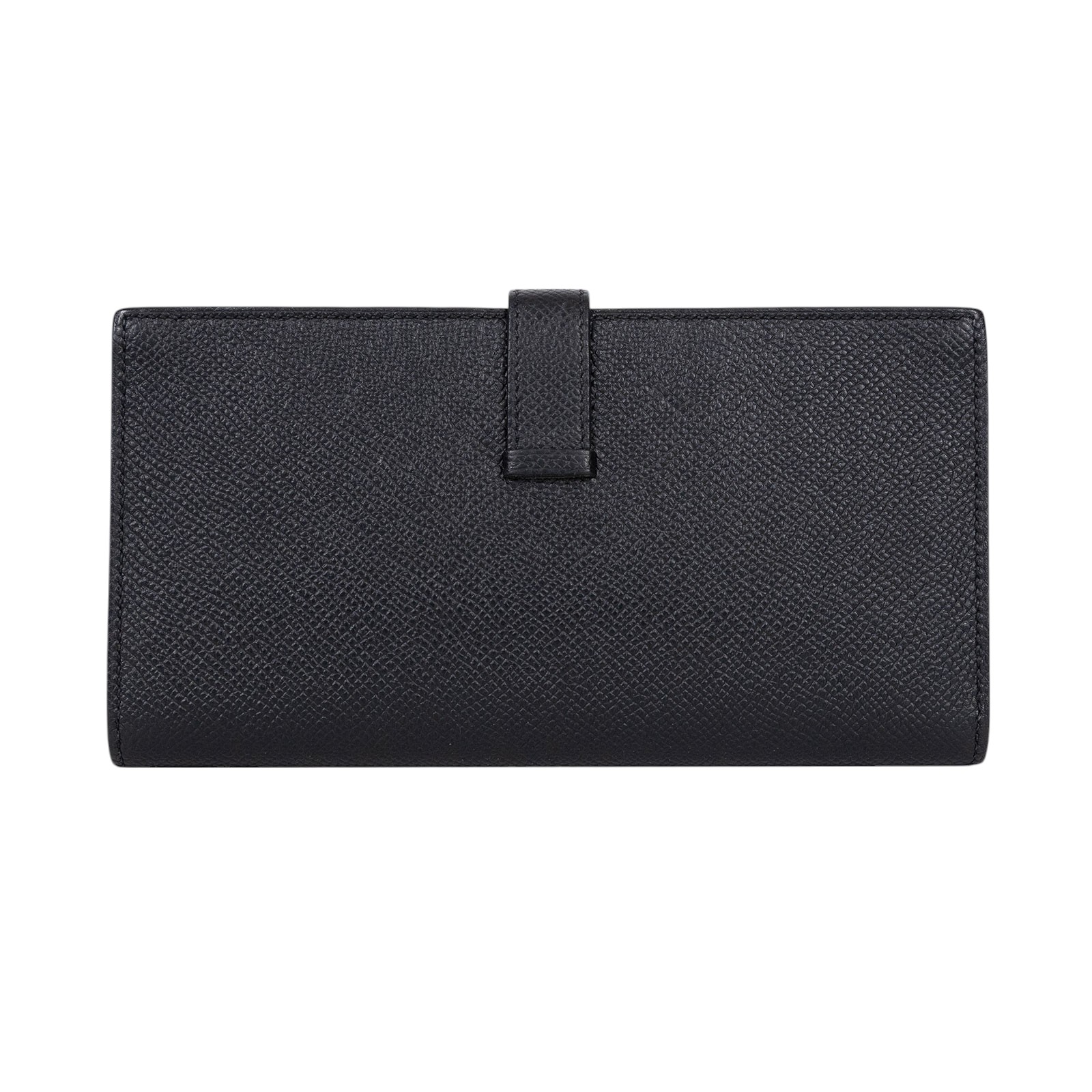 愛馬仕 Hermès Bearn 長夾 BEARNL D刻 黑銀BEARN長夾 原廠盒子
