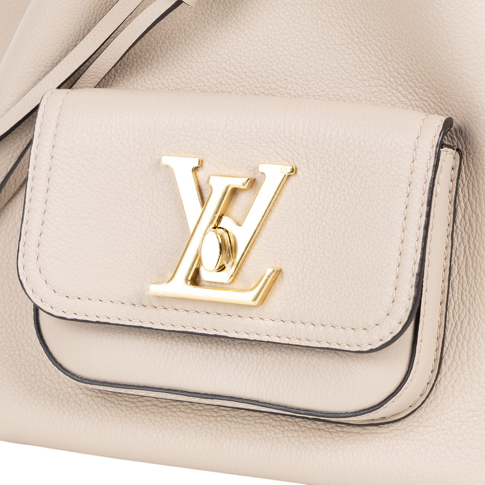 路易威登 LOUIS VUITTON Lockme 水桶包 香檳袋 M57688 晶片款 灰褐LOCKME水桶包 防塵袋/背帶/購買證明