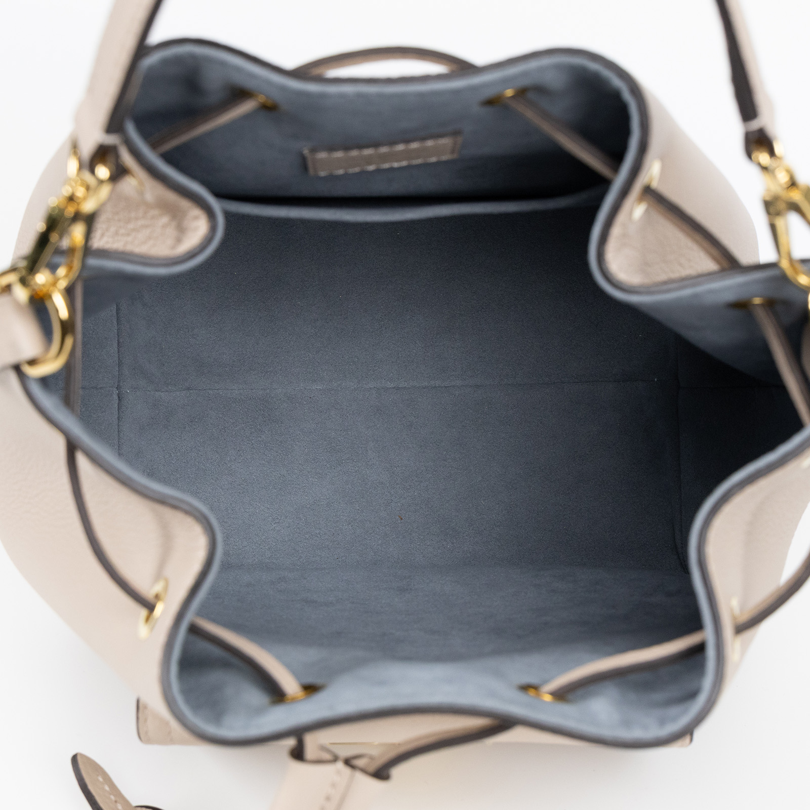 路易威登 LOUIS VUITTON Lockme 水桶包 香檳袋 M57688 晶片款 灰褐LOCKME水桶包 防塵袋/背帶/購買證明