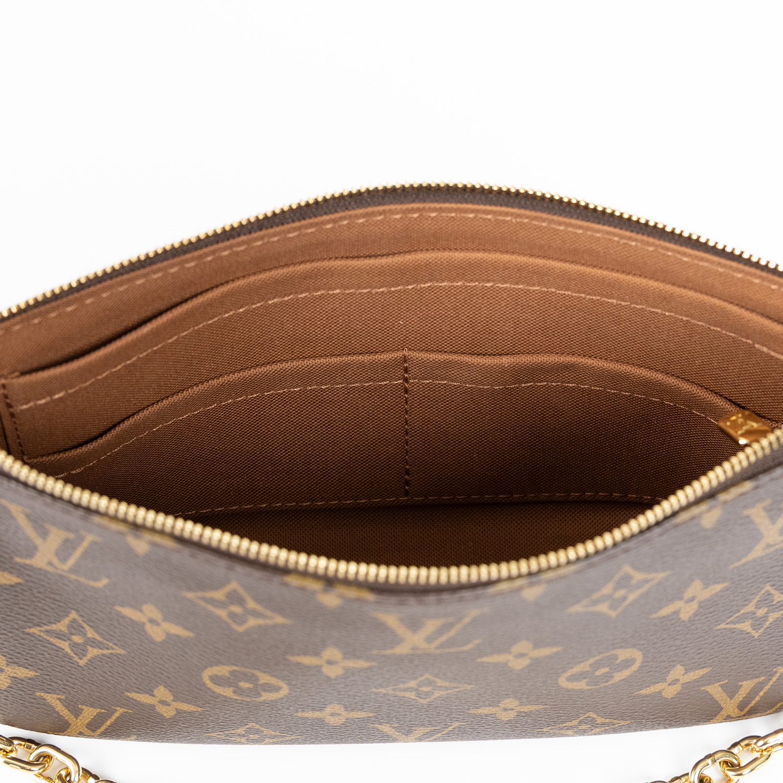 路易威登 LOUIS VUITTON Pochette Accessoires 麻將包 鍊條 皮背帶 腋下單肩包 M82766 晶片款  原廠盒子/防塵袋/背帶/購買證明影本