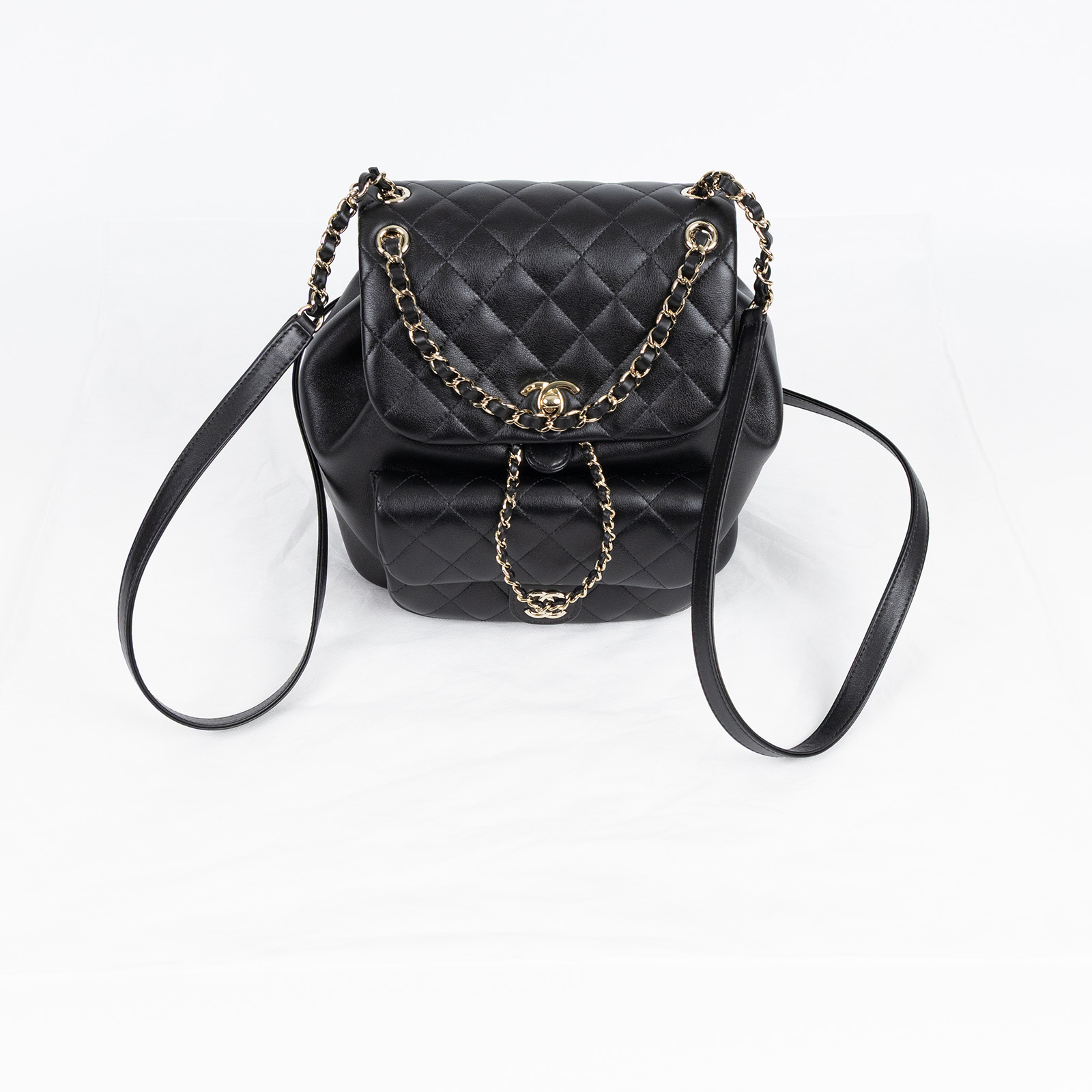 香奈兒 CHANEL Duma 後背包  晶片款 黑DUMA後背包 無附屬品