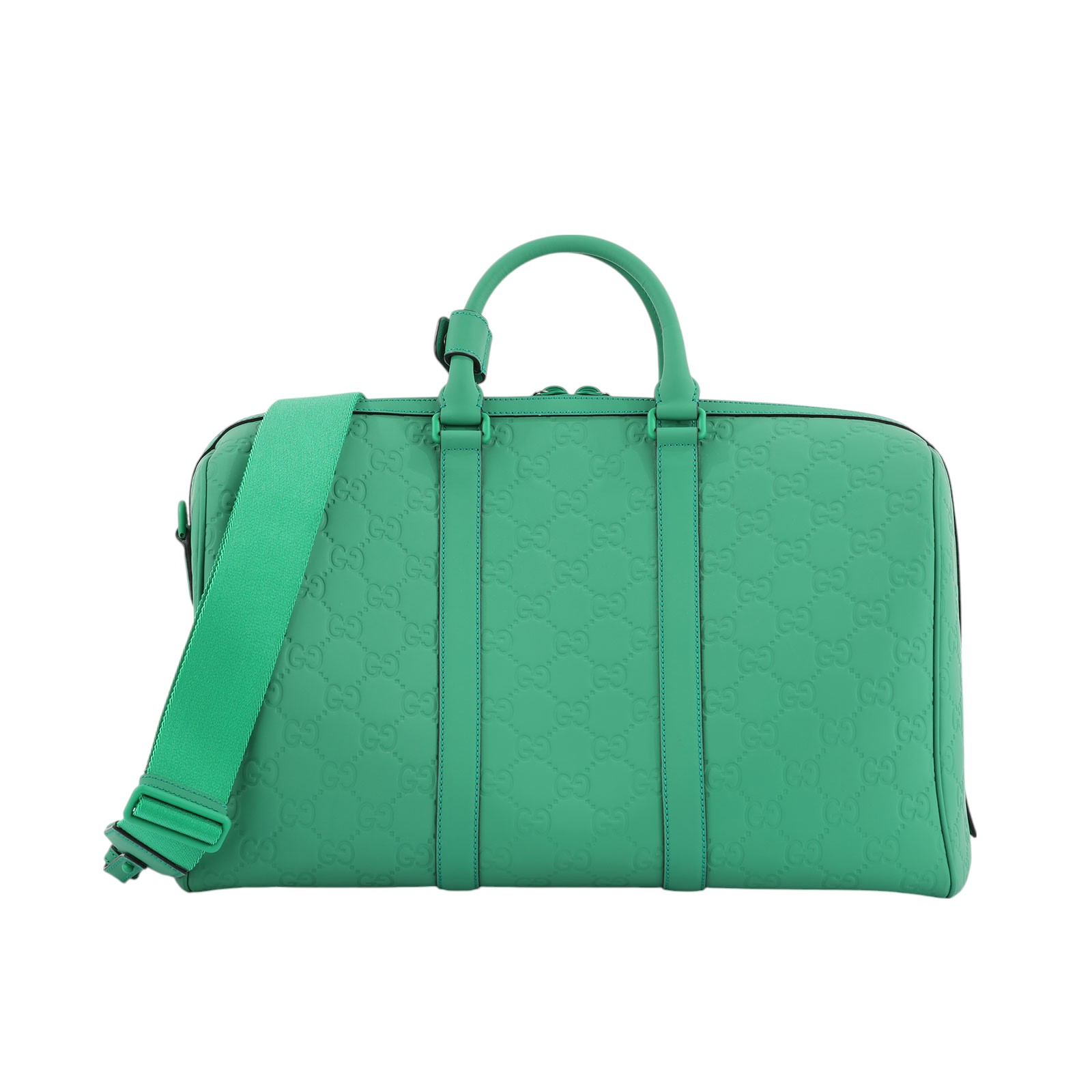 古馳 GUCCI 旅行袋 中型 771235 綠壓紋行李袋 防塵袋/背帶