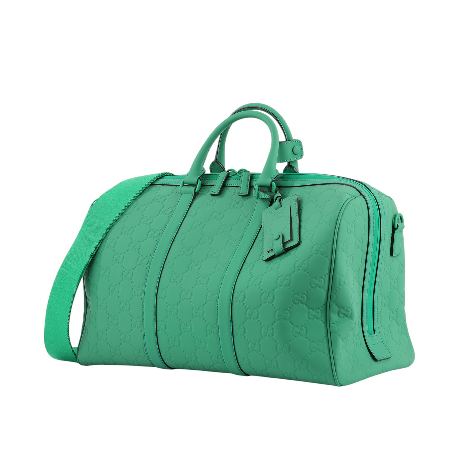 古馳 GUCCI 旅行袋 中型 771235 綠壓紋行李袋 防塵袋/背帶