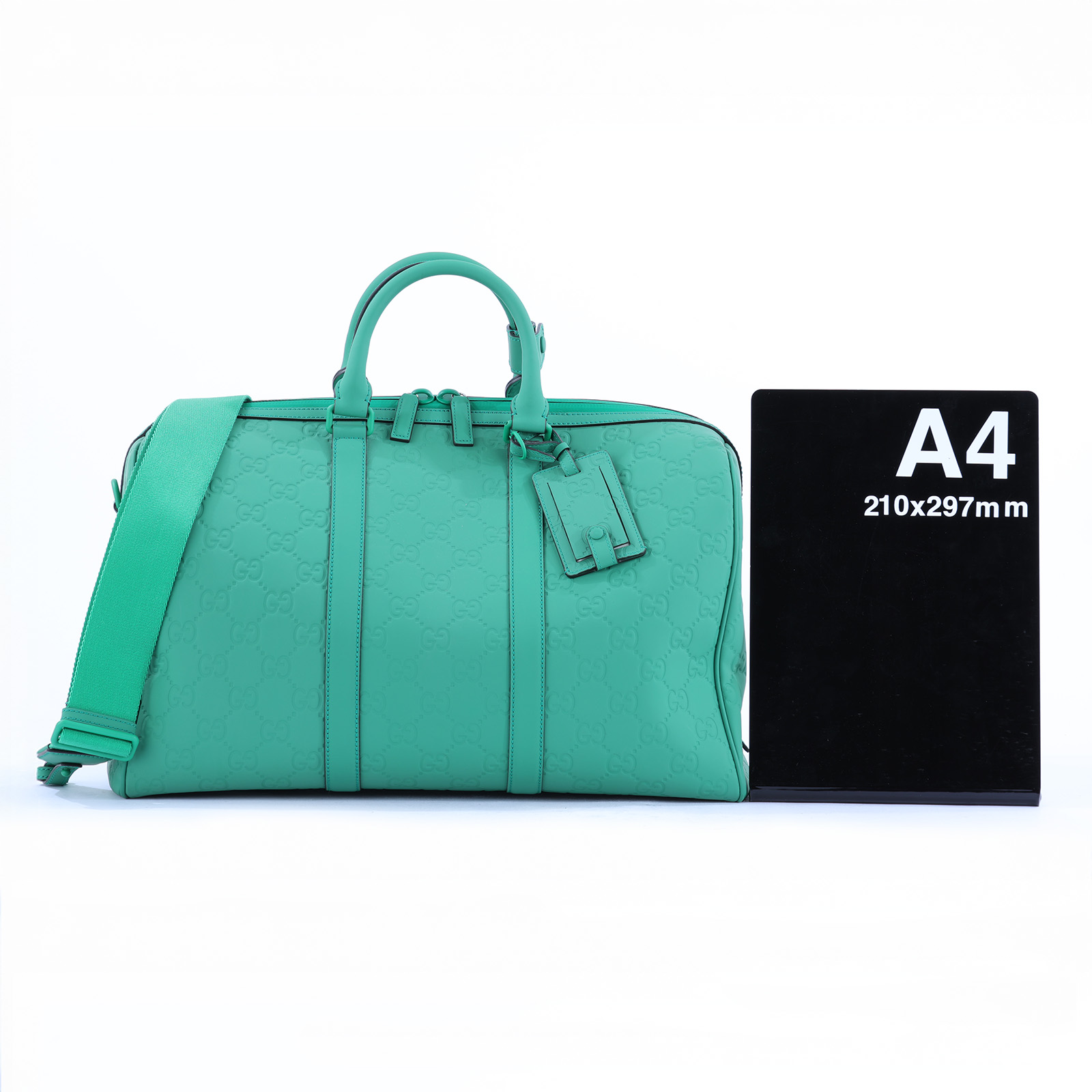 古馳 GUCCI 旅行袋 中型 771235 綠壓紋行李袋 防塵袋/背帶