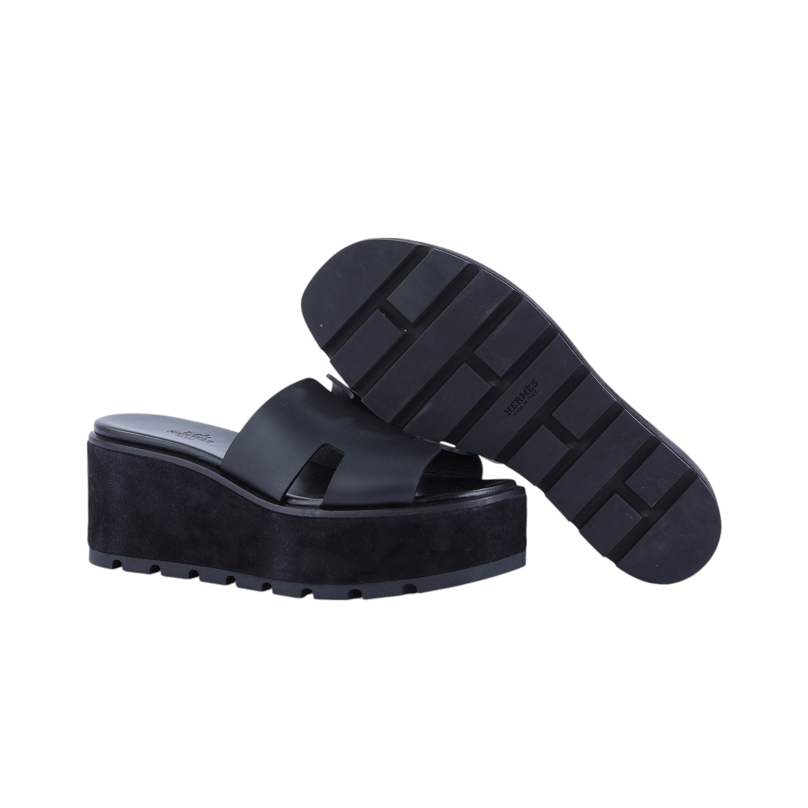 愛馬仕 Hermès Eze 30 sandal 涼鞋 H222144Zv02380 CL222144Z2205 黑H厚底拖#38 原廠盒子/防塵袋