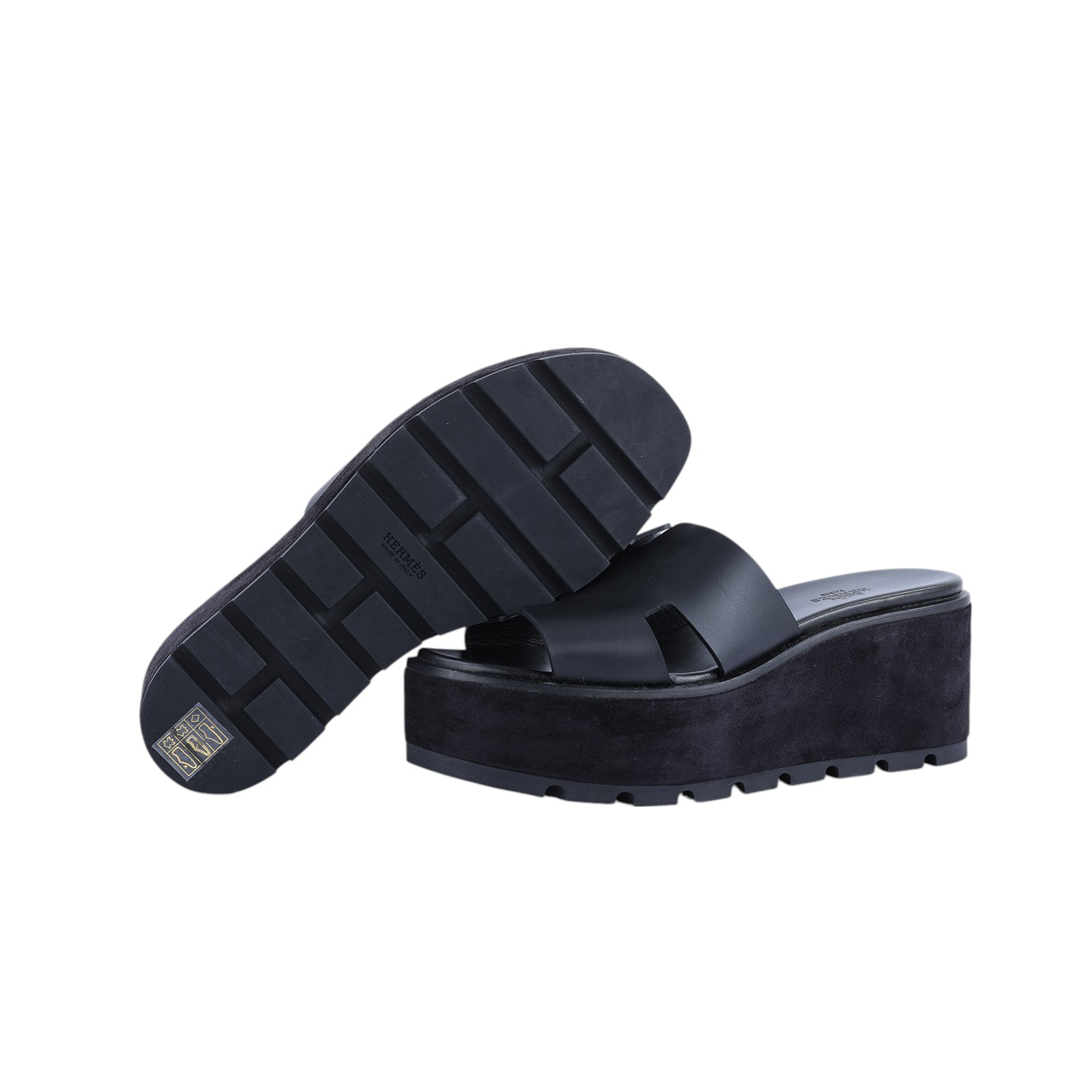 愛馬仕 Hermès Eze 30 sandal 涼鞋 H222144Zv02380 CL222144Z2205 黑H厚底拖#38 原廠盒子/防塵袋
