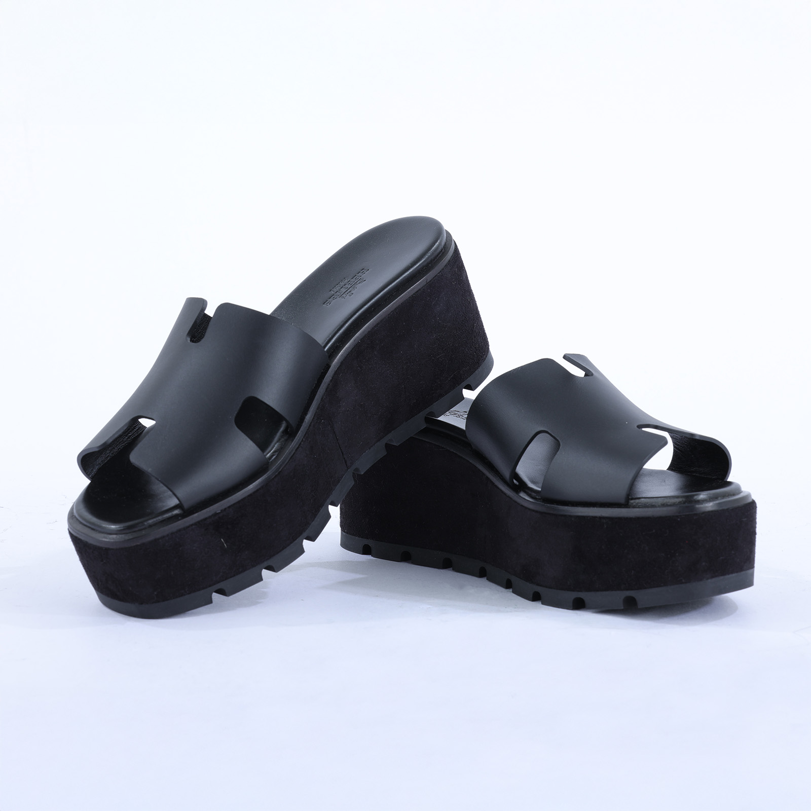 愛馬仕 Hermès Eze 30 sandal 涼鞋 H222144Zv02380 CL222144Z2205 黑H厚底拖#38 原廠盒子/防塵袋