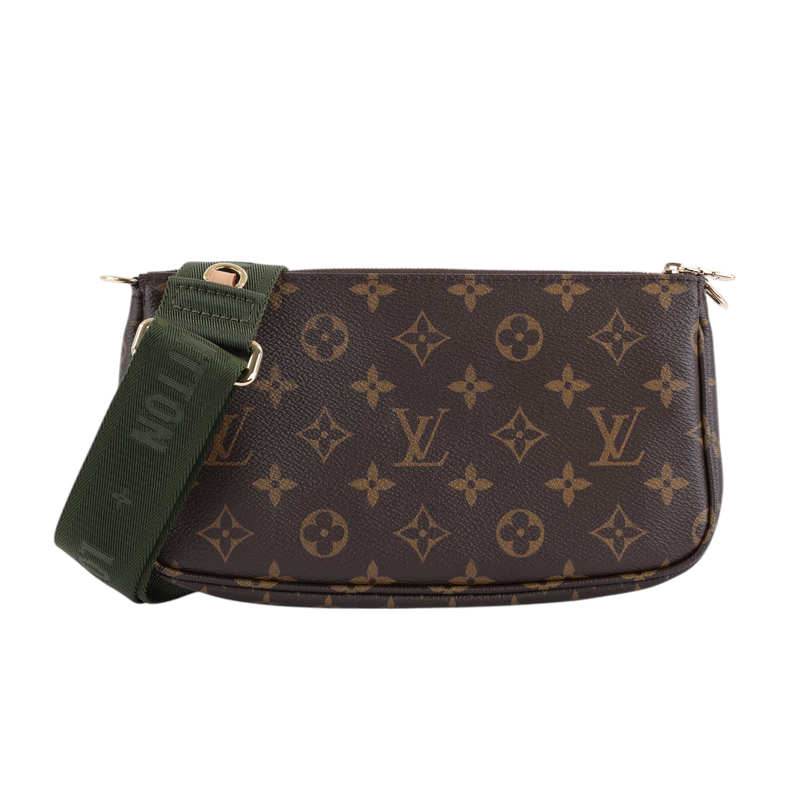 路易威登 LOUIS VUITTON Multi Pochette Accessoires 卡其 三合一 肩背 方包 M44813 晶片款  原廠盒子/防塵袋/內袋