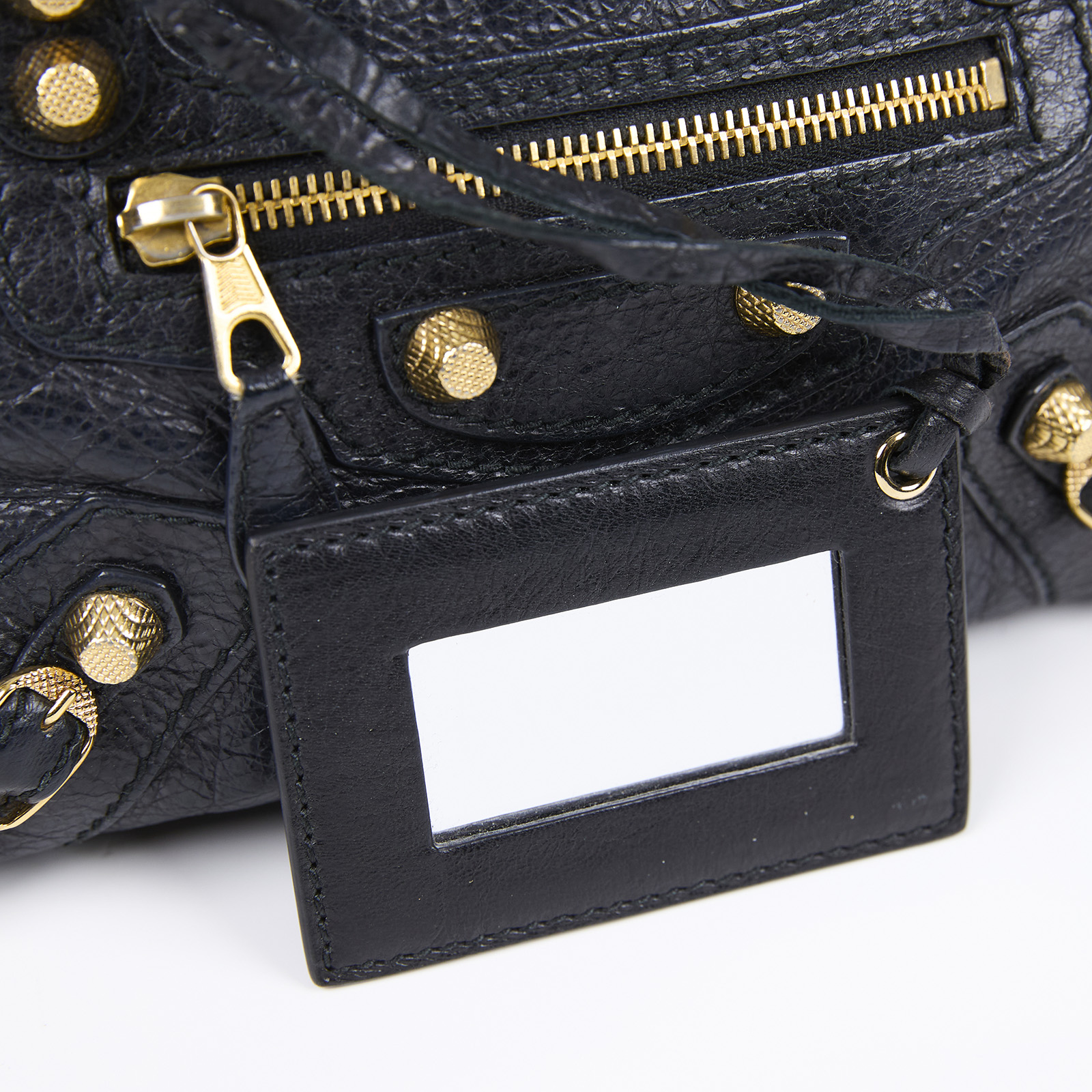 巴黎世家 BALENCIAGA Giant Mini City 手提 機車包 309544D94JG 黑金MINI CITY 防塵袋/鏡子