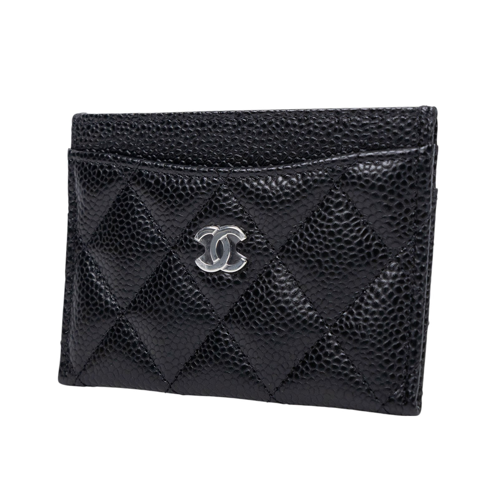 香奈兒 CHANEL CC LOGO 經典卡片夾 AP0213 黑金荔枝卡夾 原廠盒子