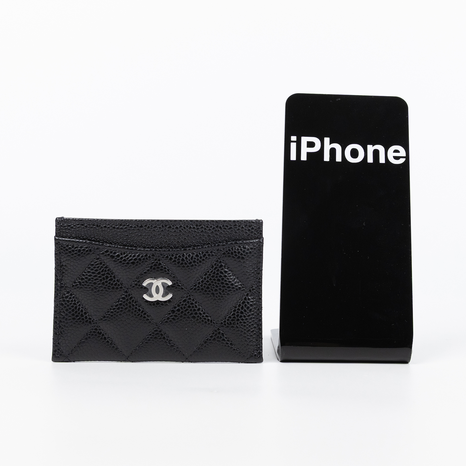香奈兒 CHANEL CC LOGO 經典卡片夾 AP0213 黑金荔枝卡夾 原廠盒子