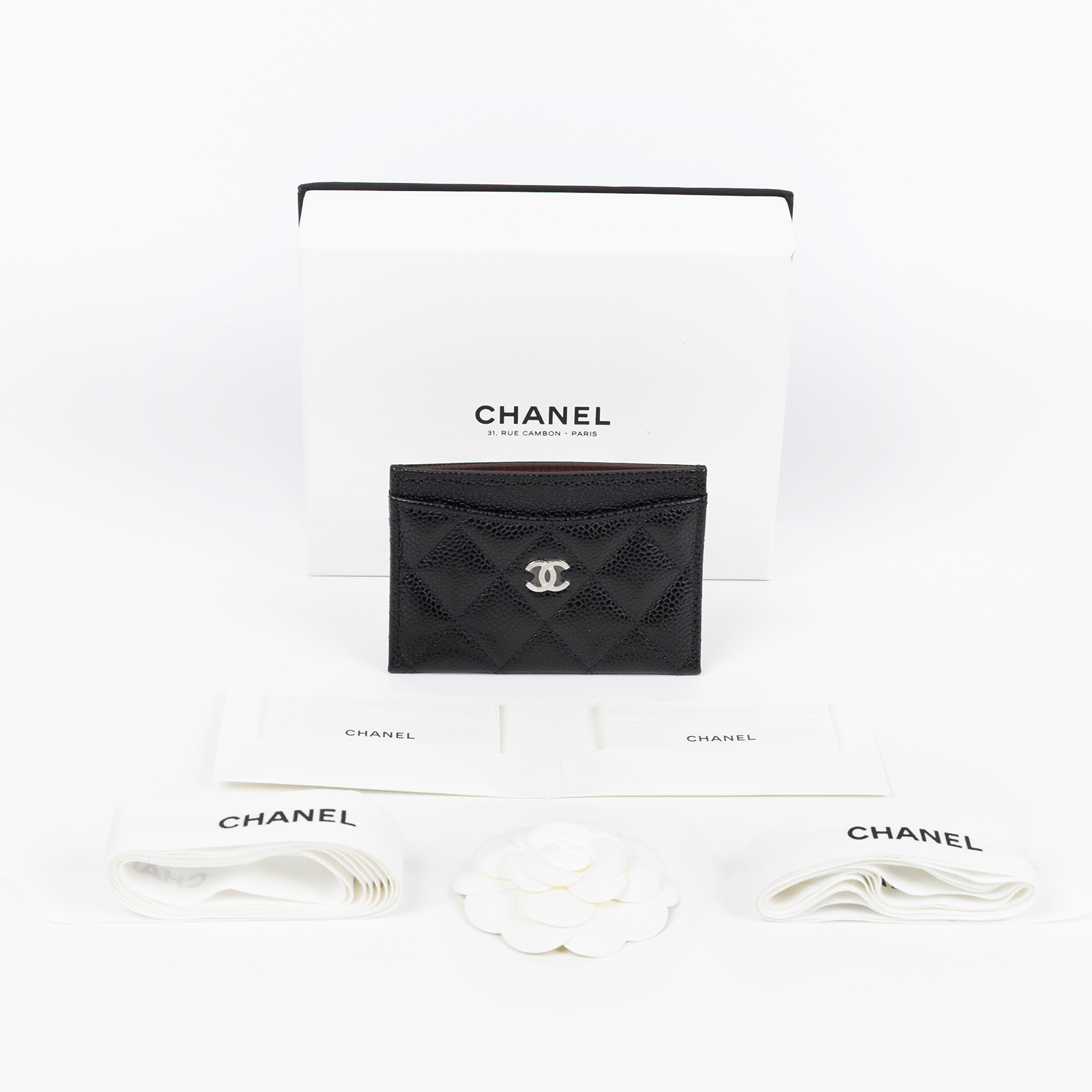 香奈兒 CHANEL CC LOGO 經典卡片夾 AP0213 黑金荔枝卡夾 原廠盒子