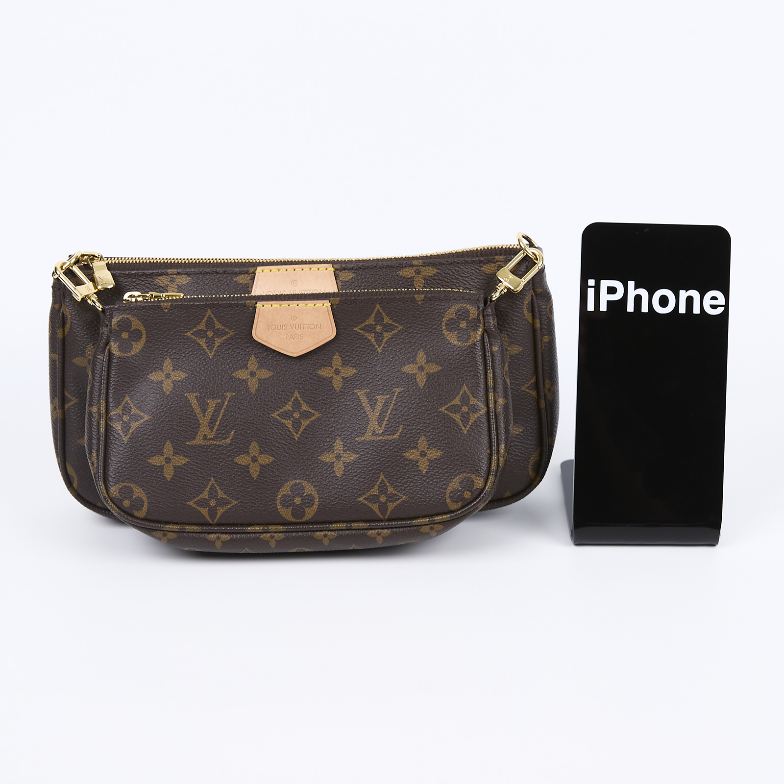 路易威登 LOUIS VUITTON Multi Pochette Accessoires 淺粉 三合一 肩背 方包 M44840 晶片款  防塵袋