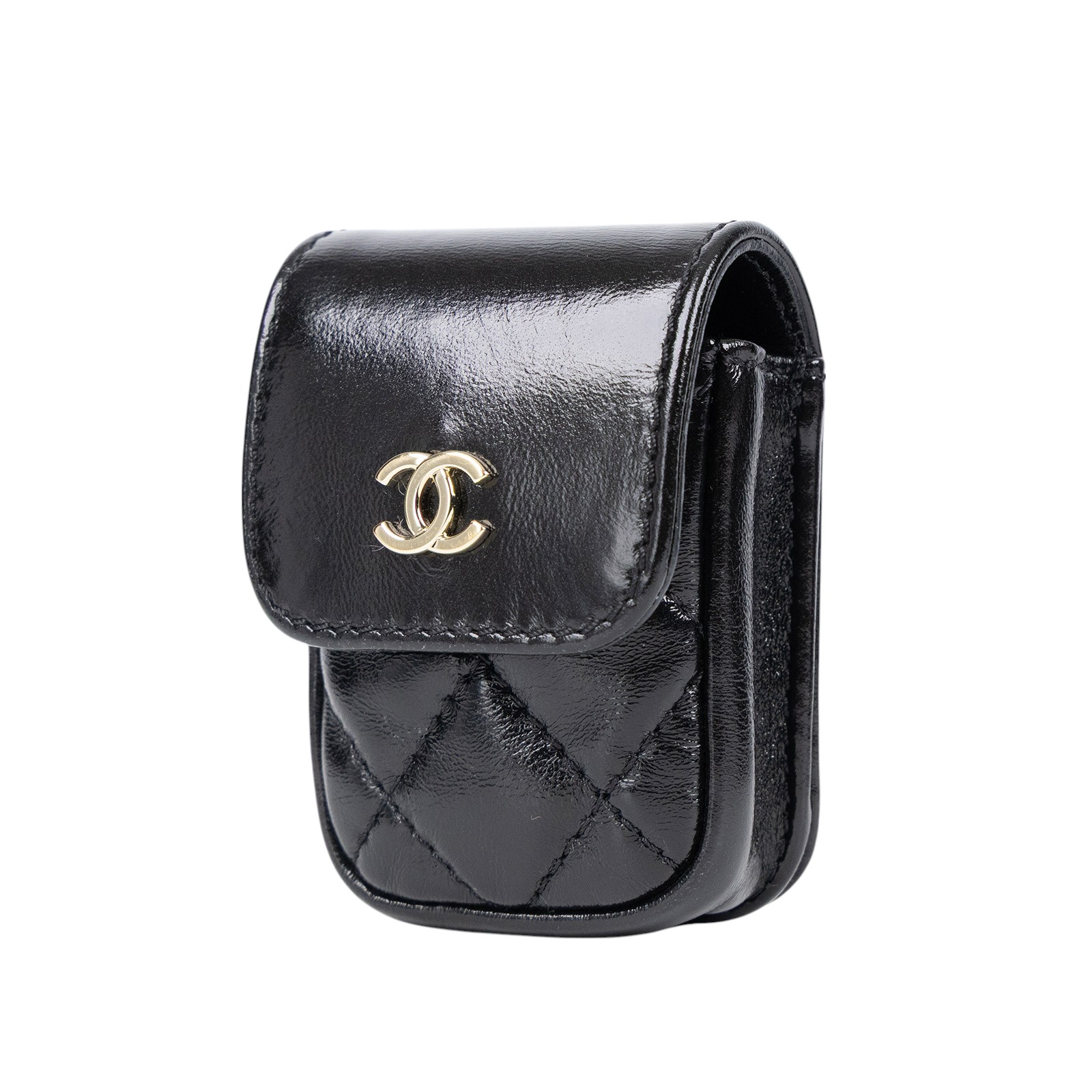 香奈兒 CHANEL 22k CC logo Rucksack Backpack 後背包 AS3332 晶片款 22K黑金菱格亮面貝殼小後背子母包 無附屬品
