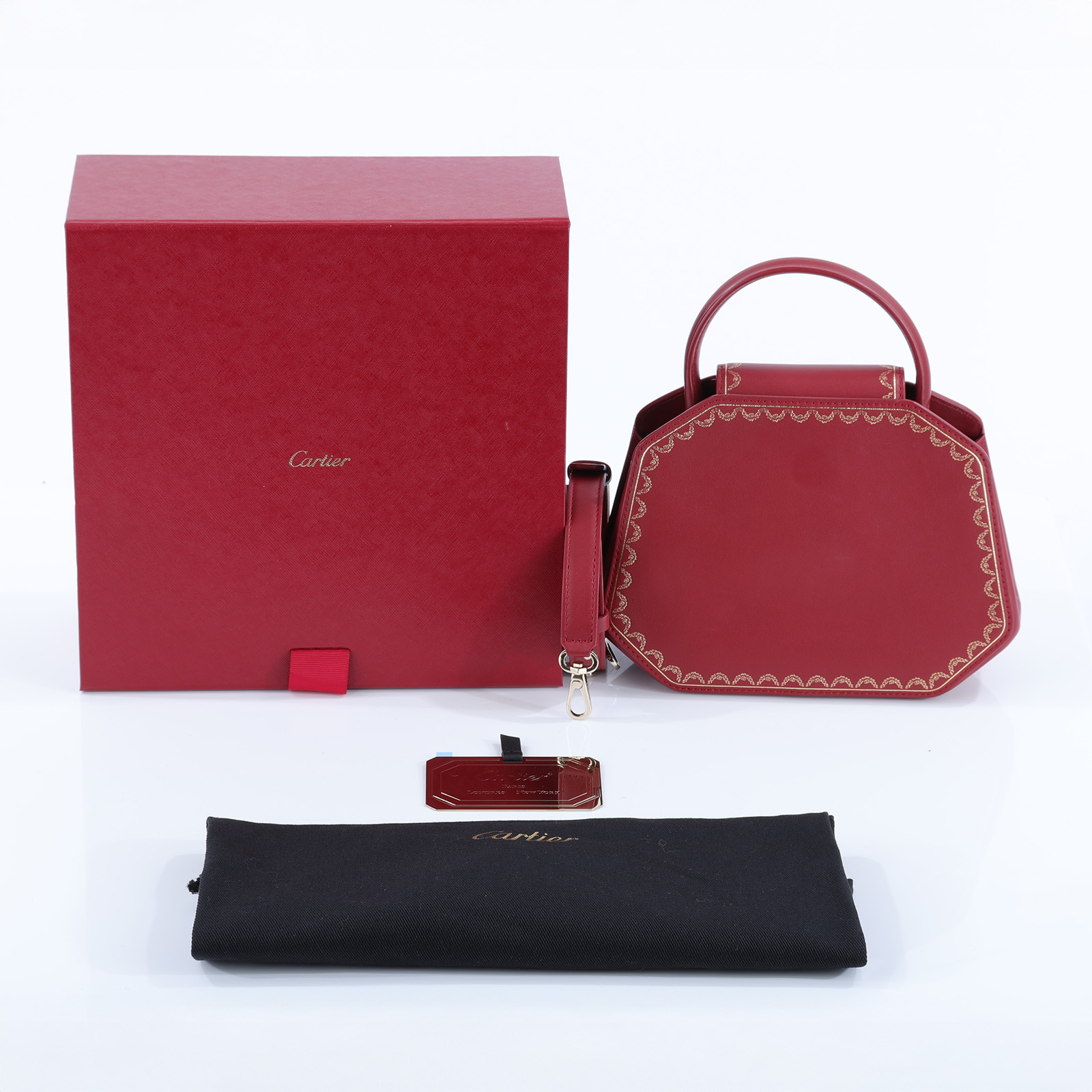 卡地亞 CARTIER Guirlande 手提包 L1002174 經典紅2WAY 小款Guirlande 原廠盒子/防塵袋