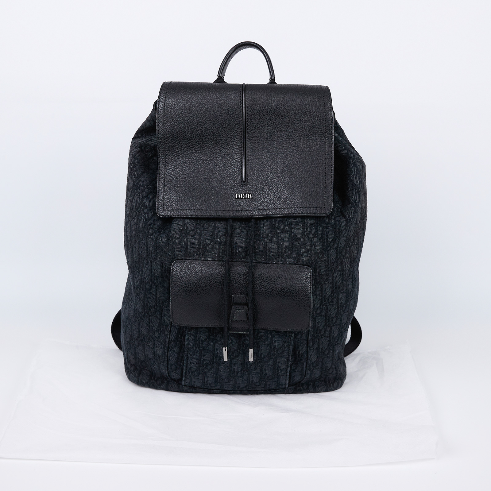 迪奧 CHRISTIAN DIOR Motion 後背包 1ESBA138YPN 黑緹花帆布後背包 無附屬品