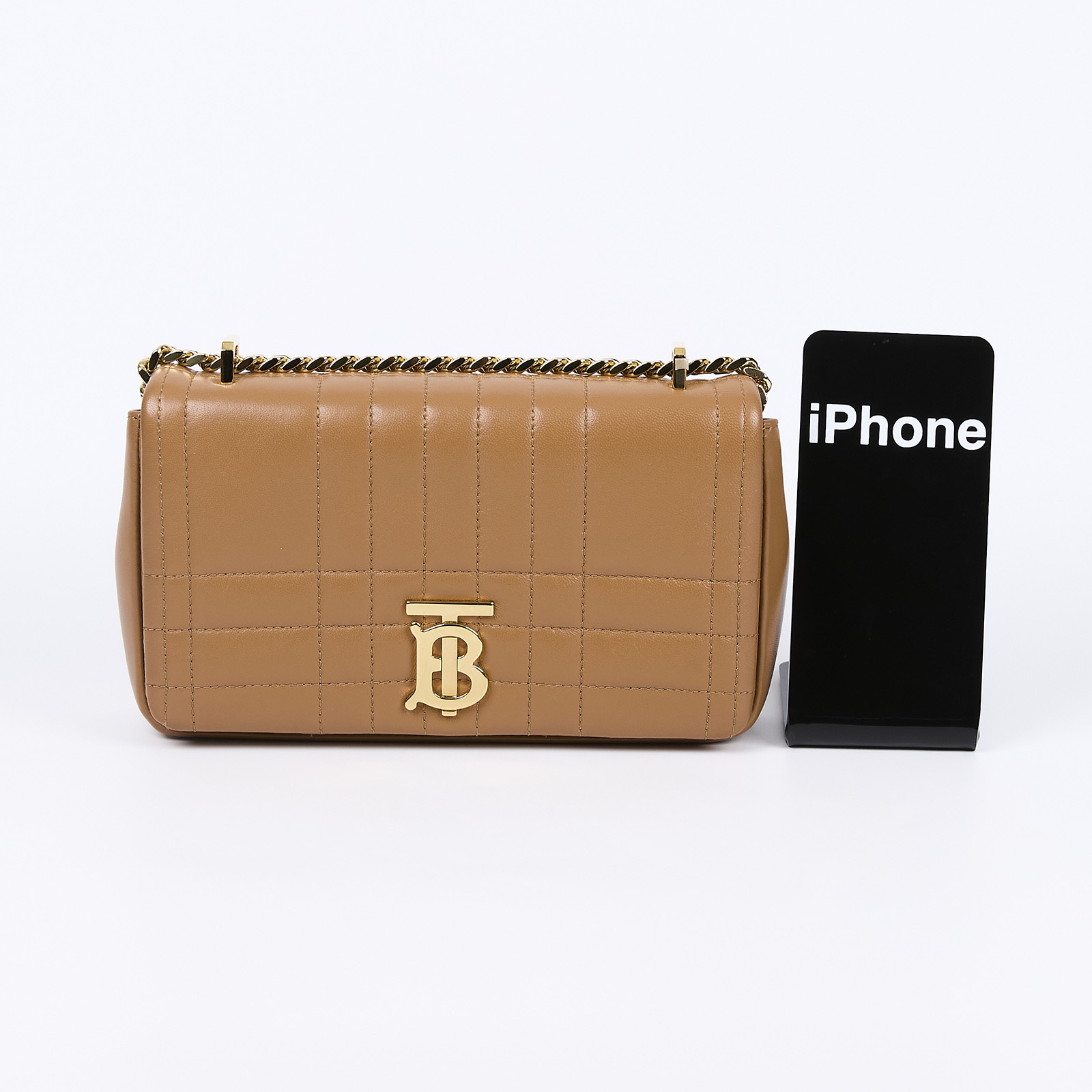 博柏利 BURBERRY Lola 翻蓋鍊帶包 小型 8059514 焦糖TB包 防塵袋